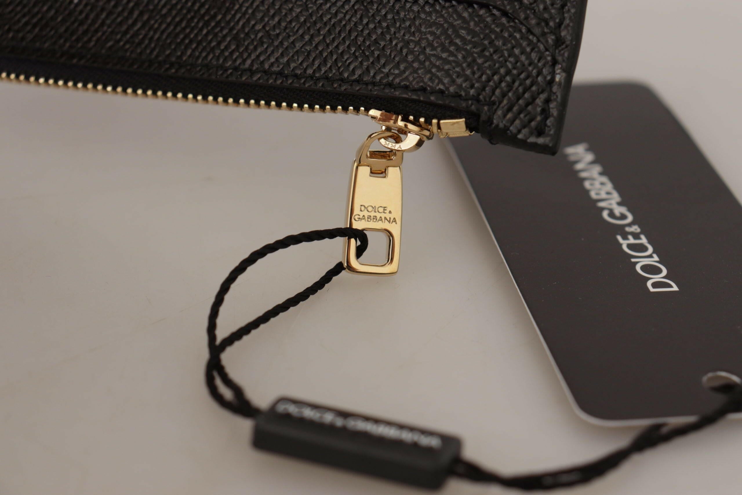 Dolce & Gabbana Black Leather #DGLovesLondon Women Cardholder Coin Case  Wallet.