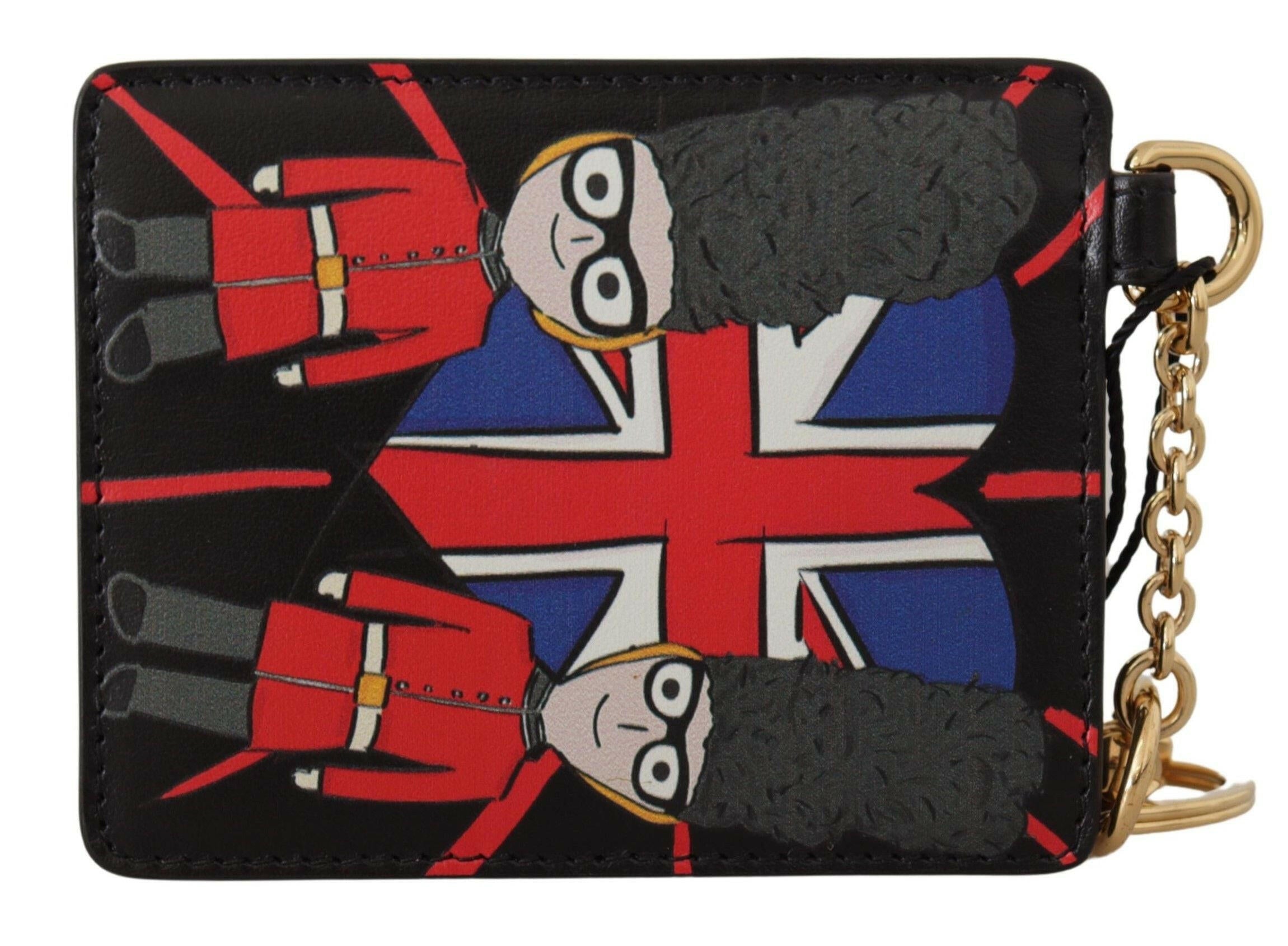 Dolce & Gabbana Black Leather #DGLovesLondon Keyring Cardholder Coin Case.