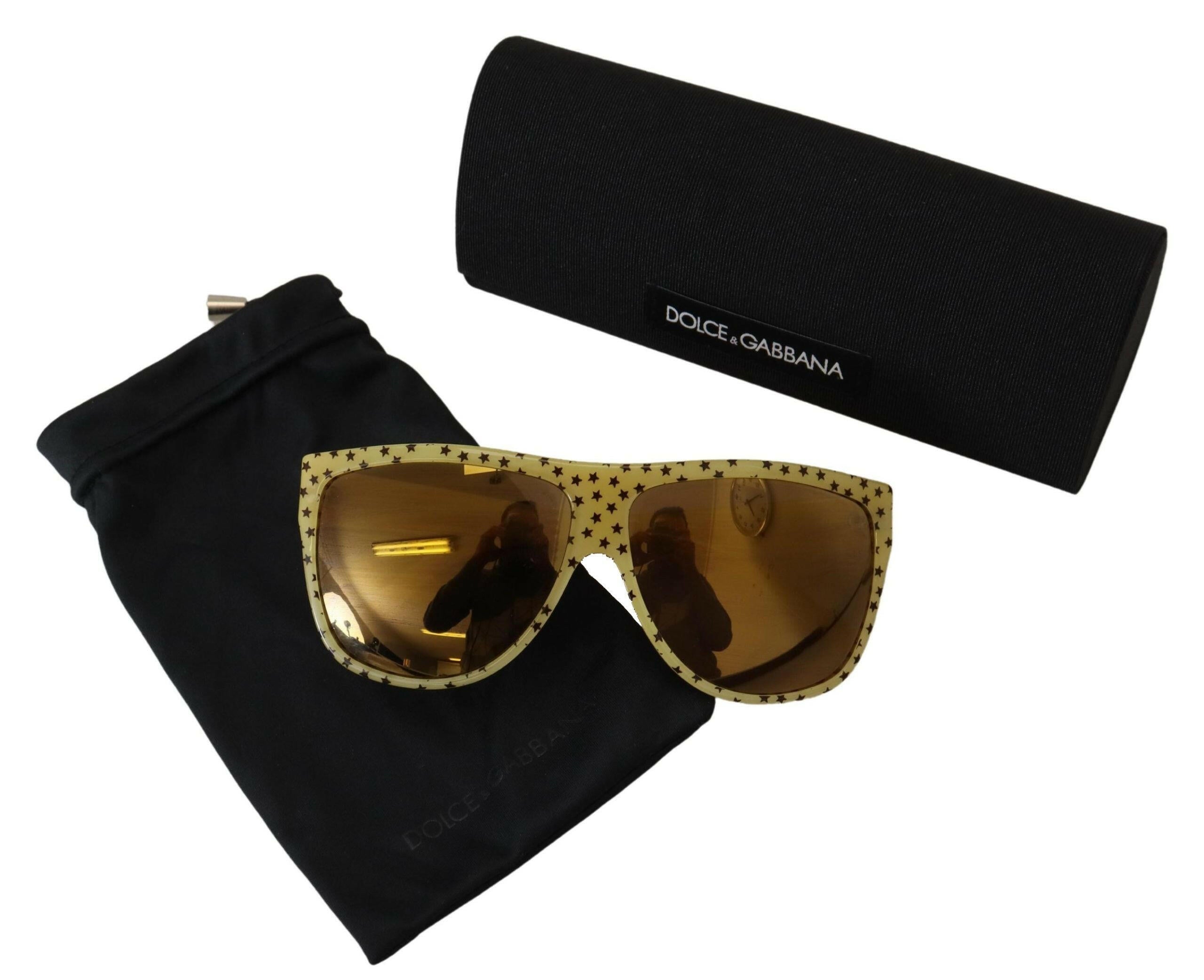 Dolce & Gabbana Yellow Stars Acetate Square Shades DG4125 Sunglasses.