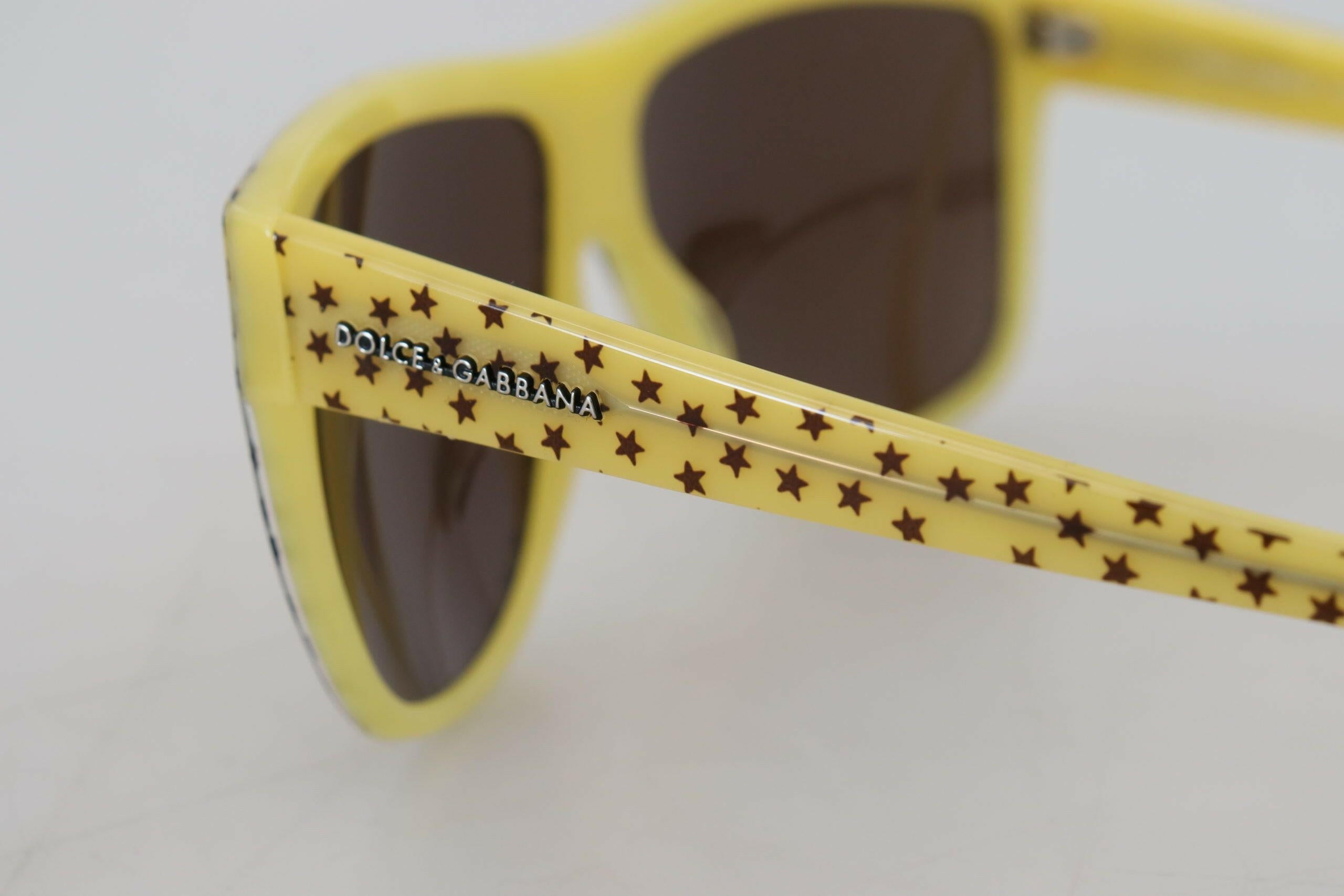 Dolce & Gabbana Yellow Stars Acetate Square Shades DG4125 Sunglasses.
