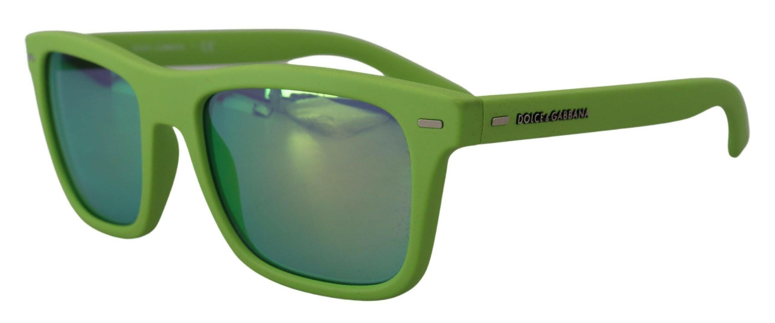 Dolce & Gabbana Green Rubber Full Rim Frame Shades DG6095 Acid Sunglasses.