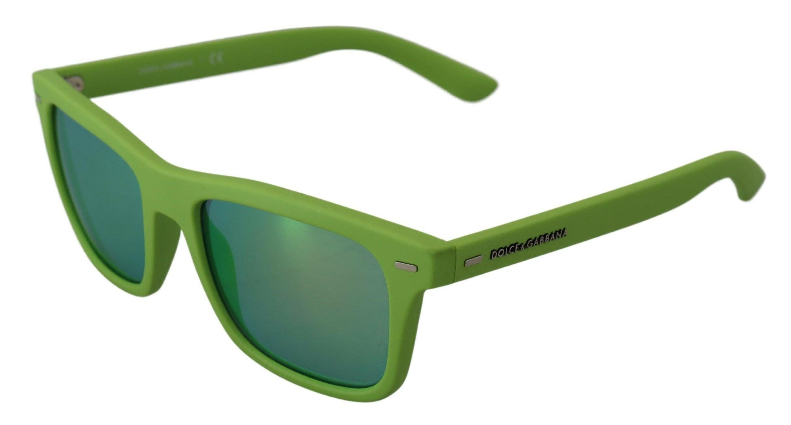 Dolce & Gabbana Green Rubber Full Rim Frame Shades DG6095 Acid Sunglasses.
