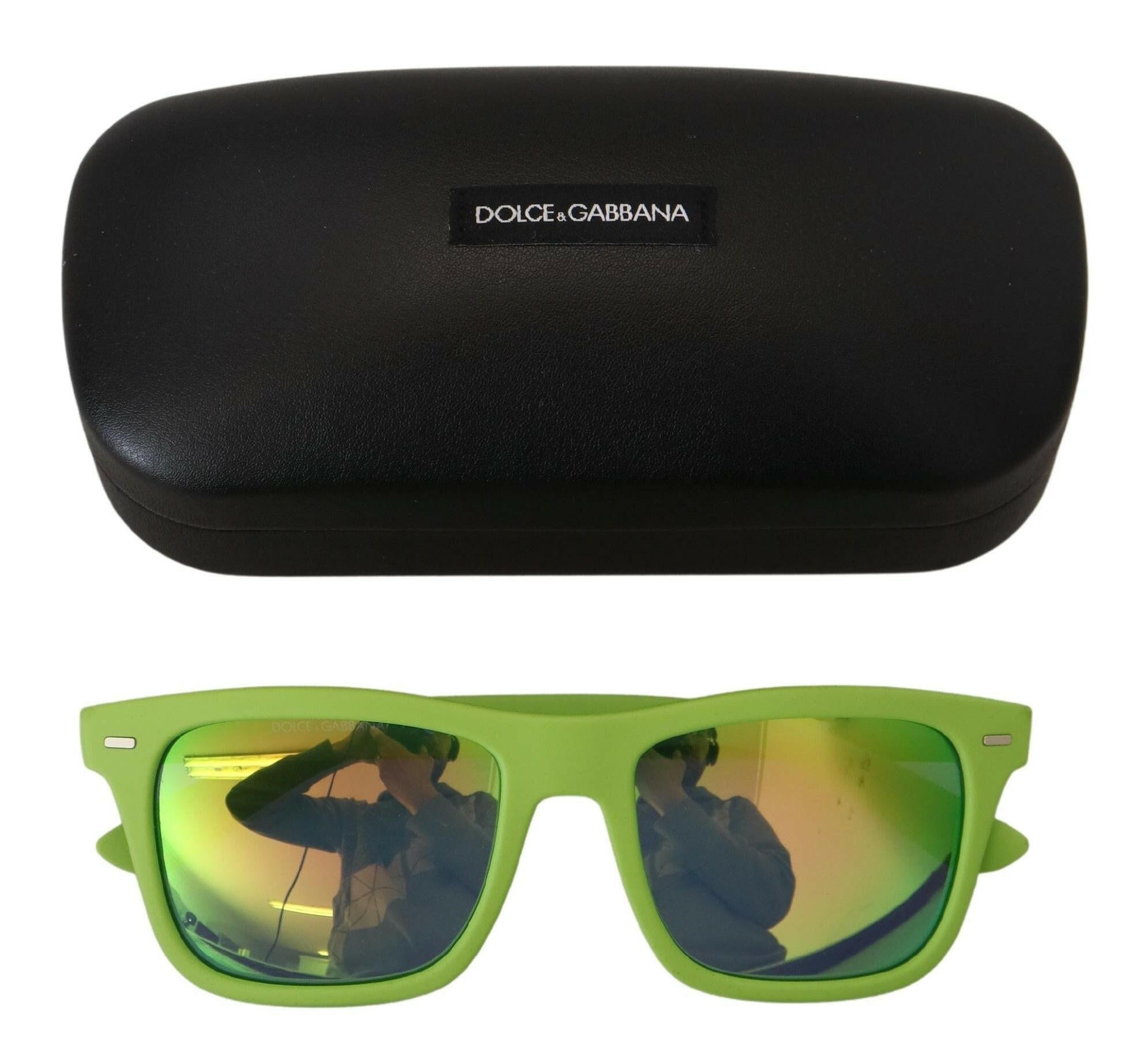 Dolce & Gabbana Green Rubber Full Rim Frame Shades DG6095 Acid Sunglasses.