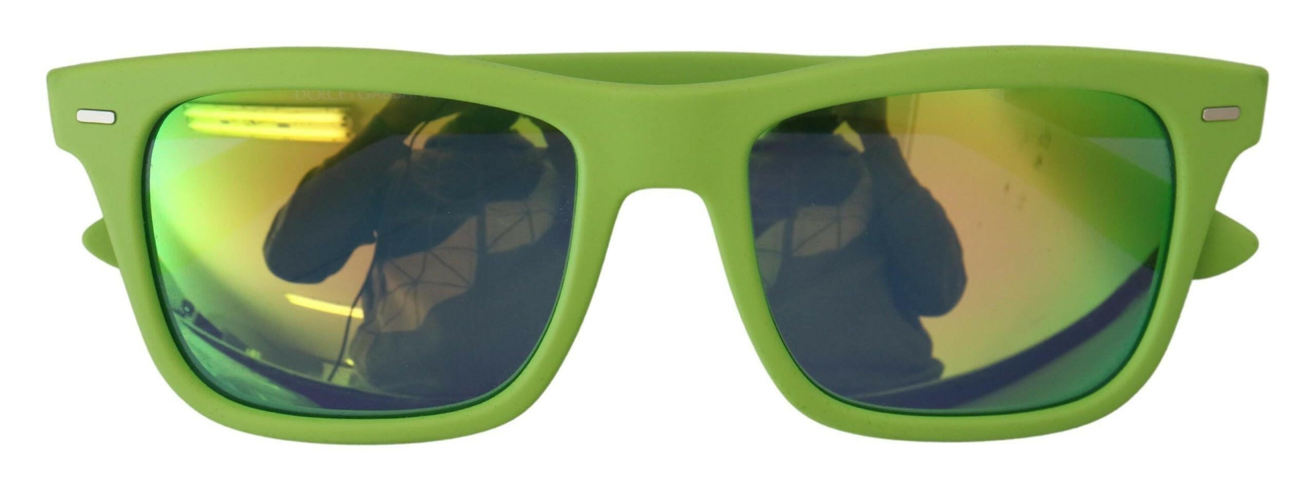 Dolce & Gabbana Green Rubber Full Rim Frame Shades DG6095 Acid Sunglasses.