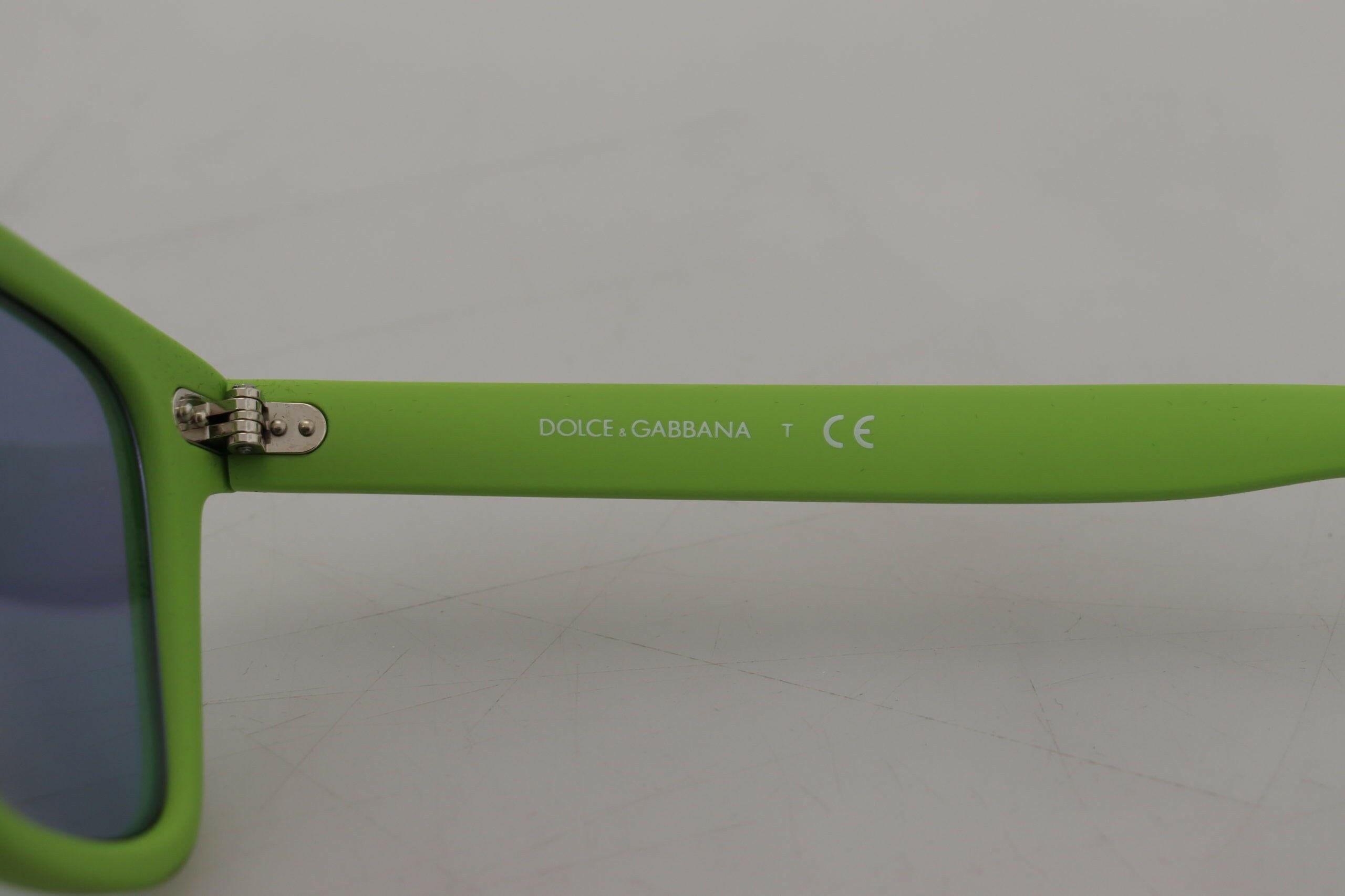 Dolce & Gabbana Green Rubber Full Rim Frame Shades DG6095 Acid Sunglasses.