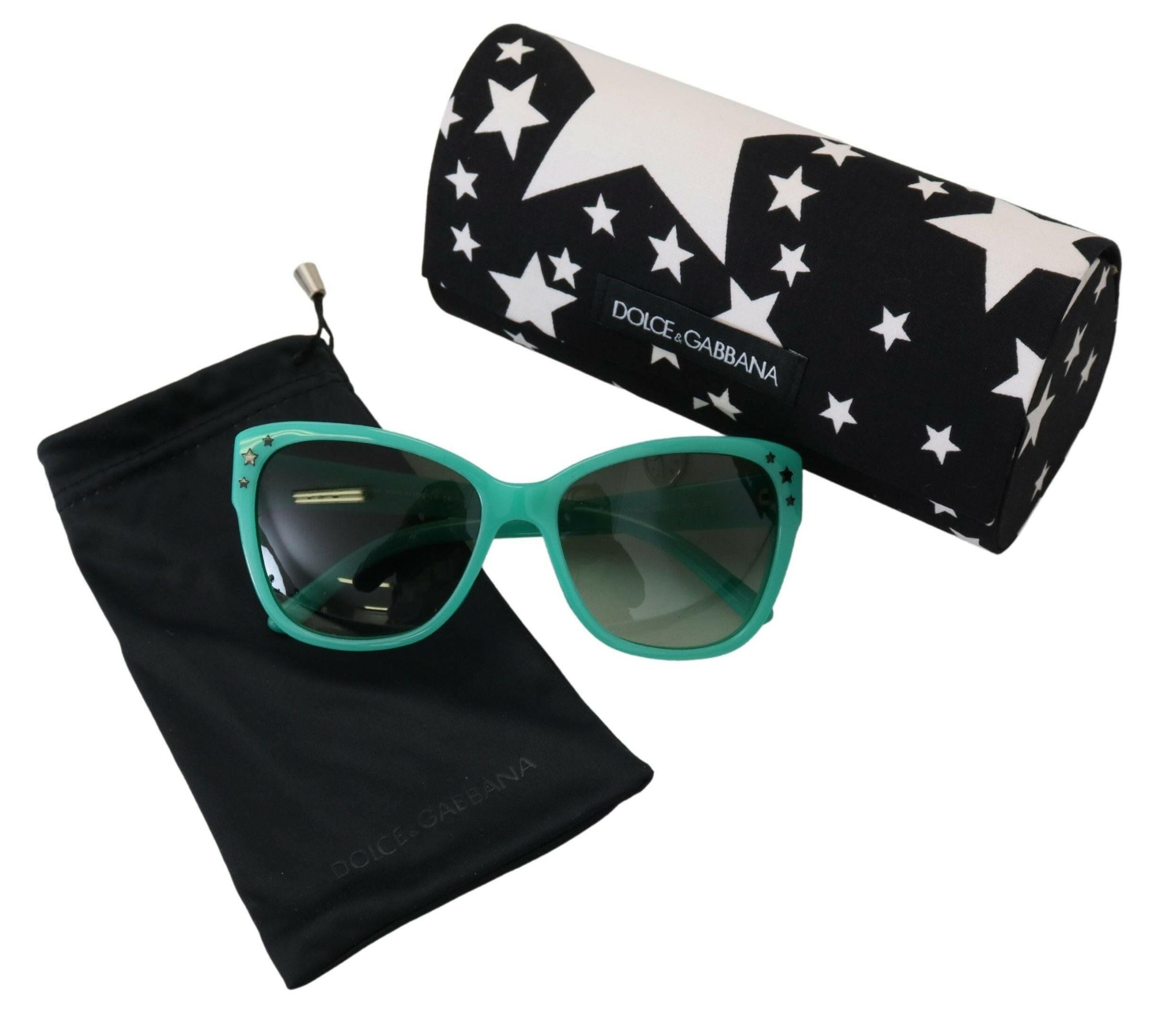 Dolce & Gabbana Green Stars Acetate Square Shades DG4124  Sunglasses.