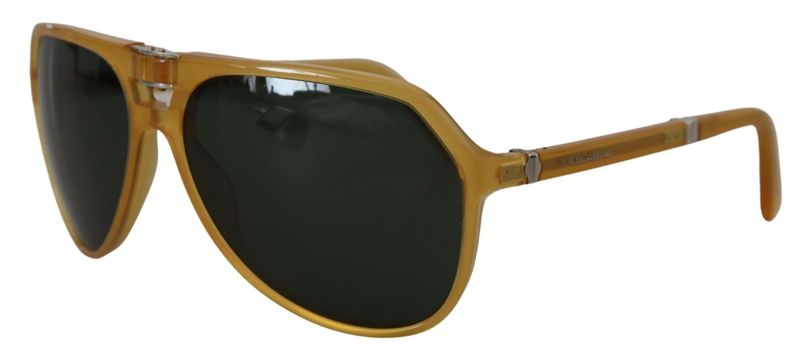 Dolce & Gabbana Yellow Acetate Black Lens Aviator DG4196 Sunglasses.