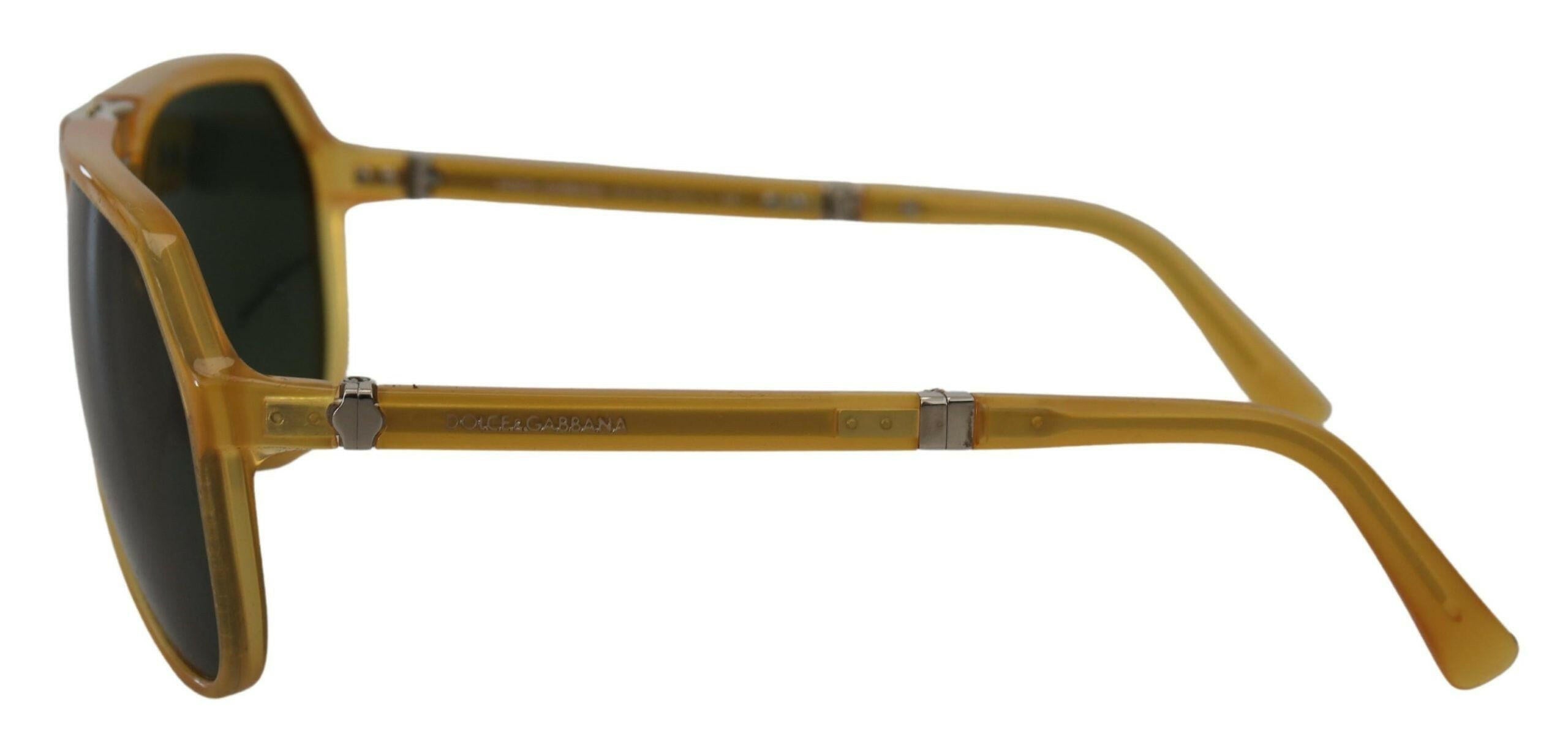 Dolce & Gabbana Yellow Acetate Black Lens Aviator DG4196 Sunglasses.