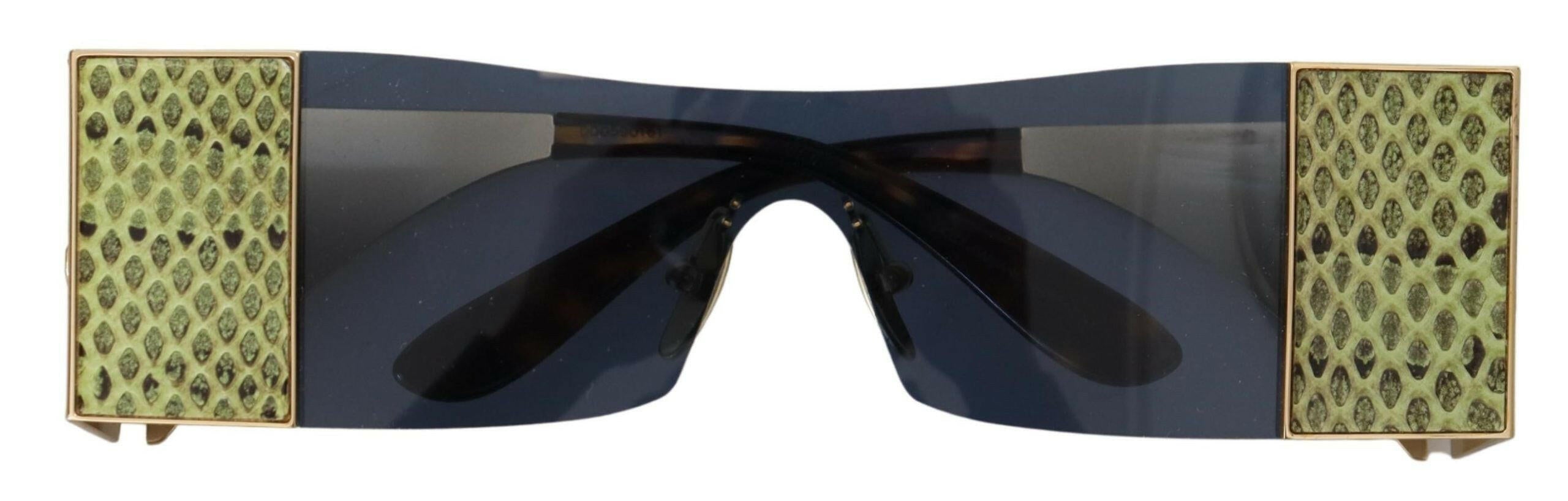 Dolce & Gabbana Gold Metal Rectangle Shades DG2263 Sunglasses.