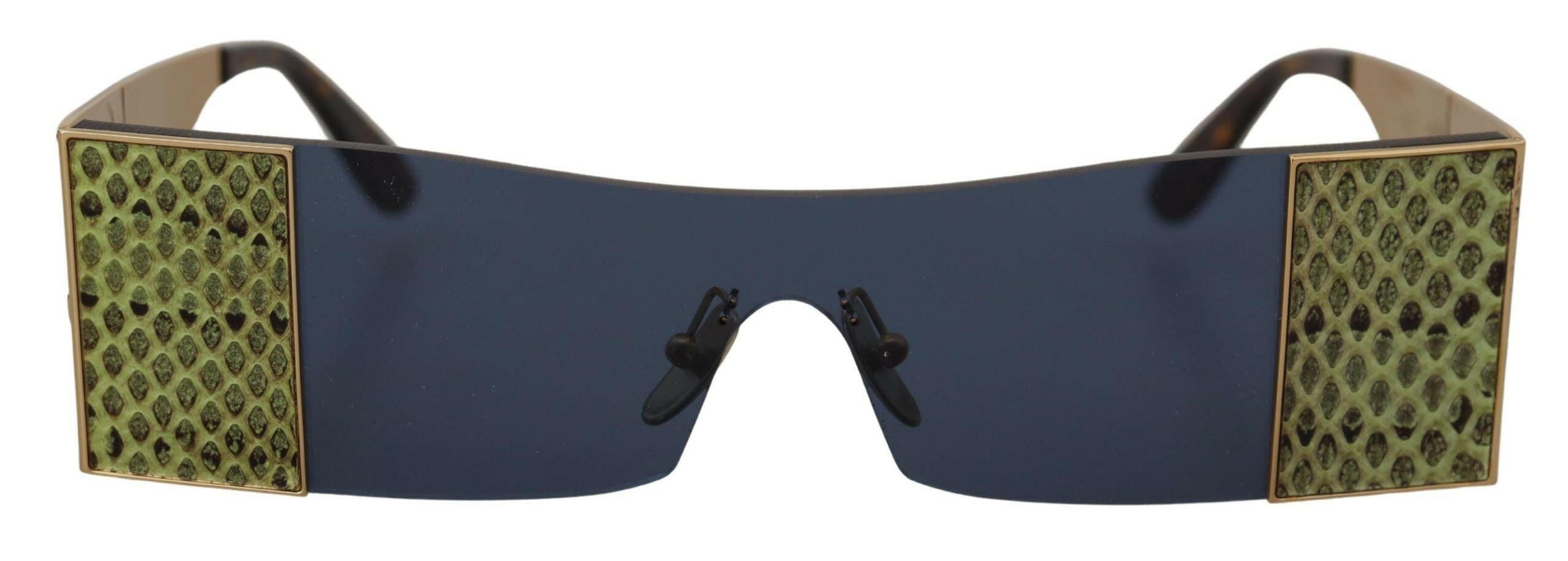 Dolce & Gabbana Gold Metal Rectangle Shades DG2263 Sunglasses.