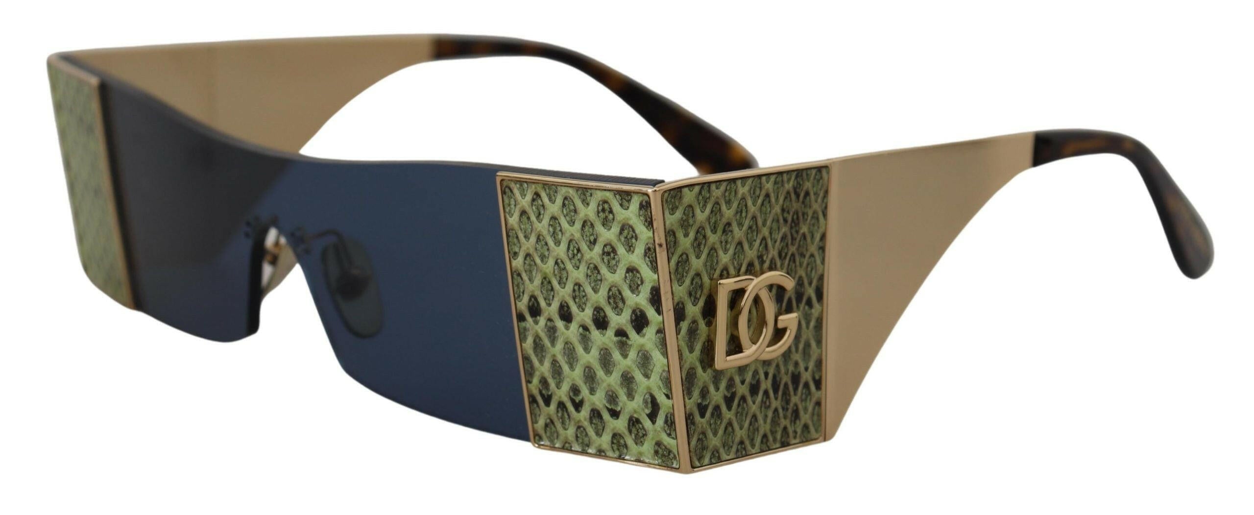 Dolce & Gabbana Gold Metal Rectangle Shades DG2263 Sunglasses.