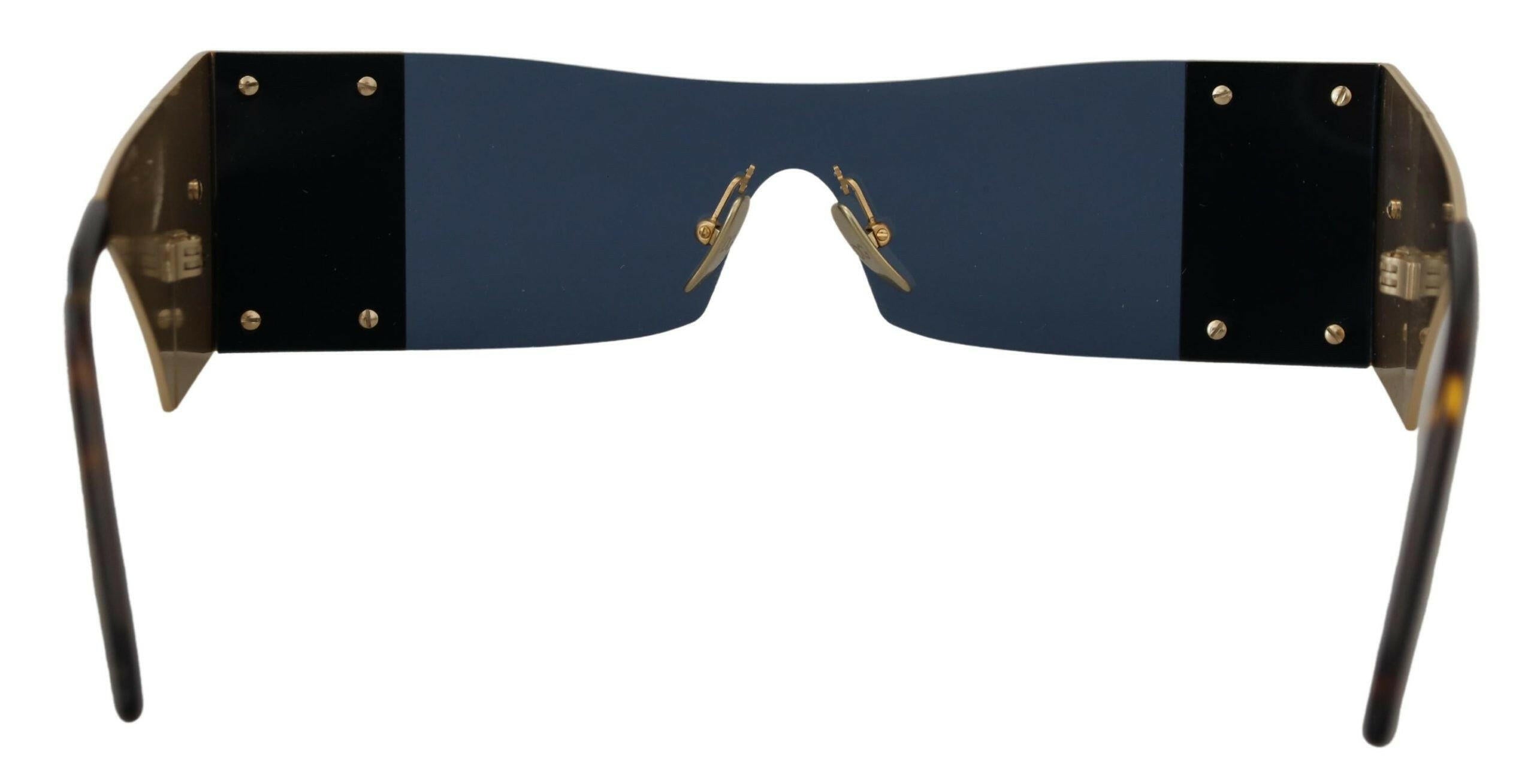 Dolce & Gabbana Gold Metal Rectangle Shades DG2263 Sunglasses.