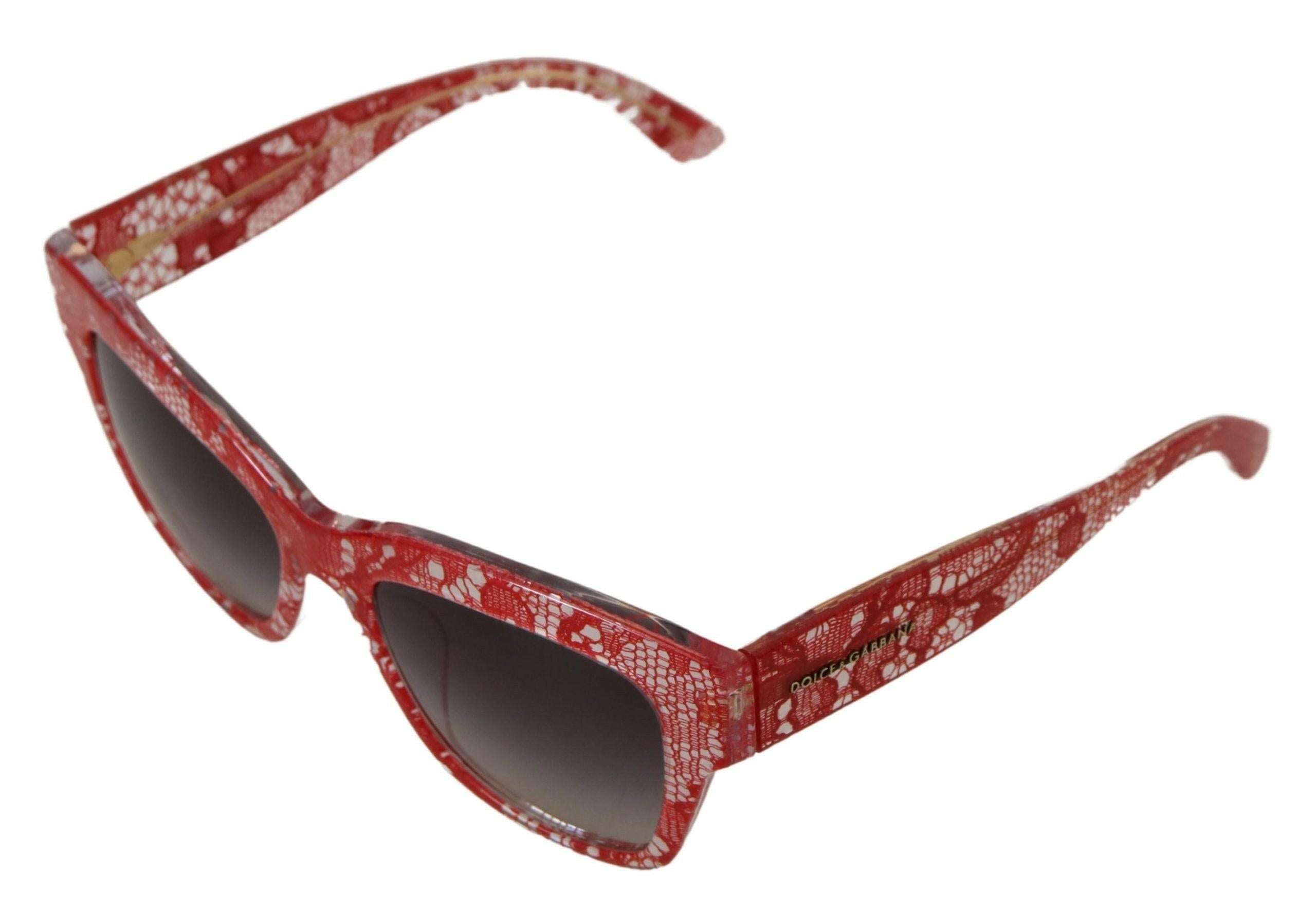 Dolce & Gabbana Red Lace Acetate Rectangle Shades  DG4231F  Sunglasses.