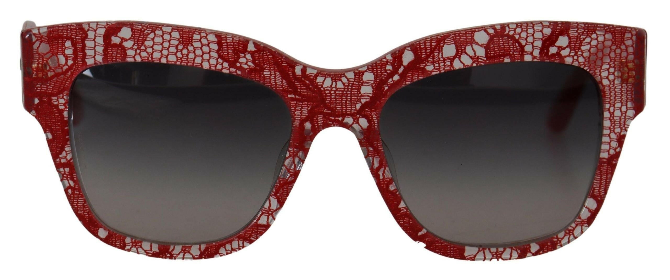 Dolce & Gabbana Red Lace Acetate Rectangle Shades  DG4231F  Sunglasses.