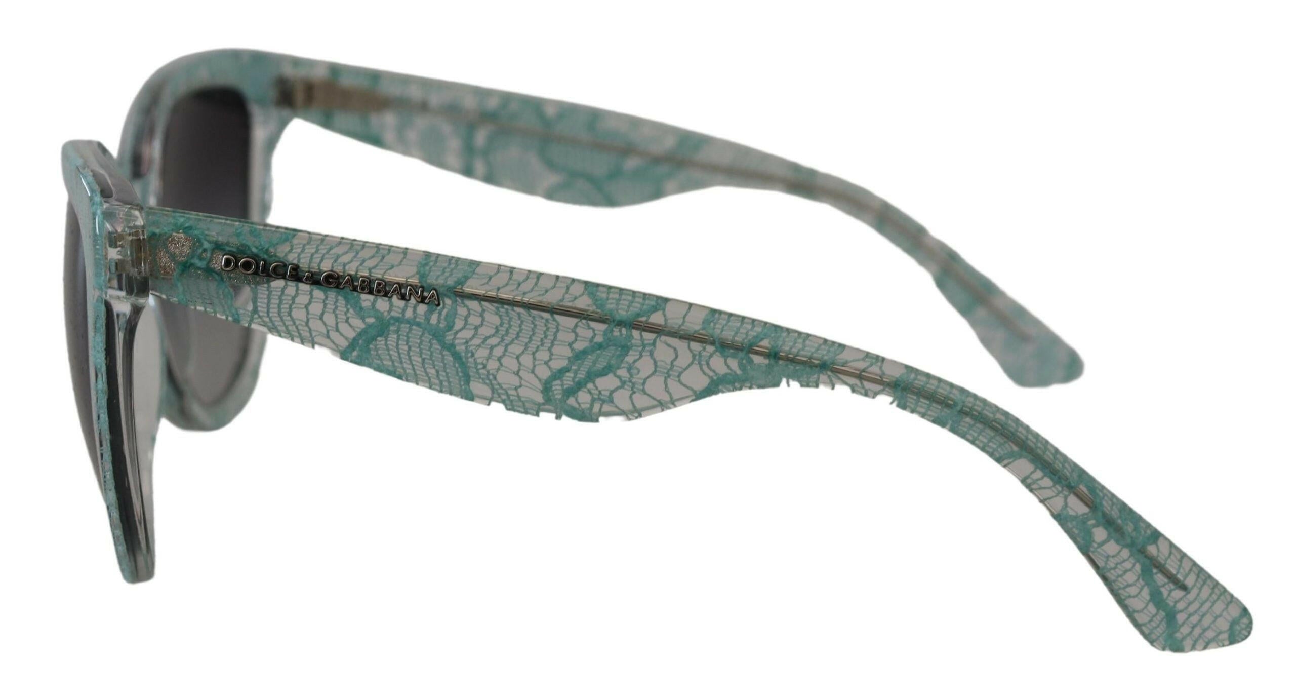 Dolce & Gabbana Blue Lace Acetate Crystal Round DG4190 Sunglasses.