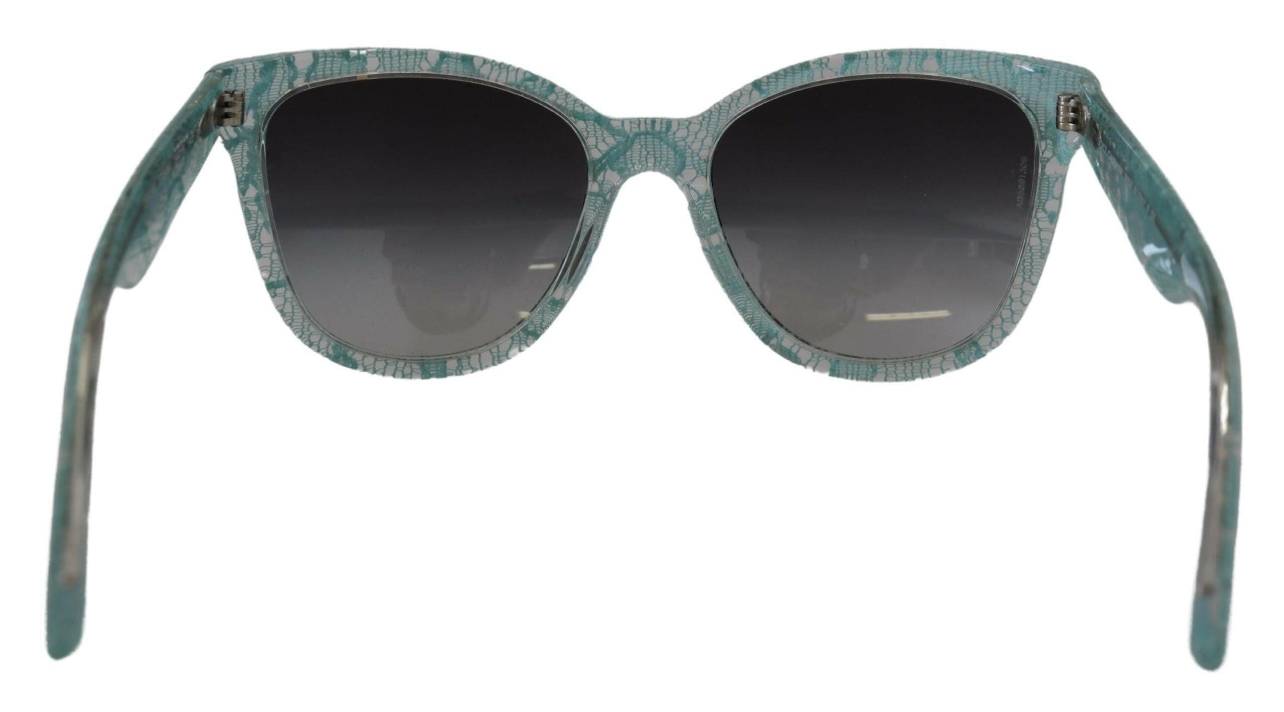 Dolce & Gabbana Blue Lace Acetate Crystal Round DG4190 Sunglasses.