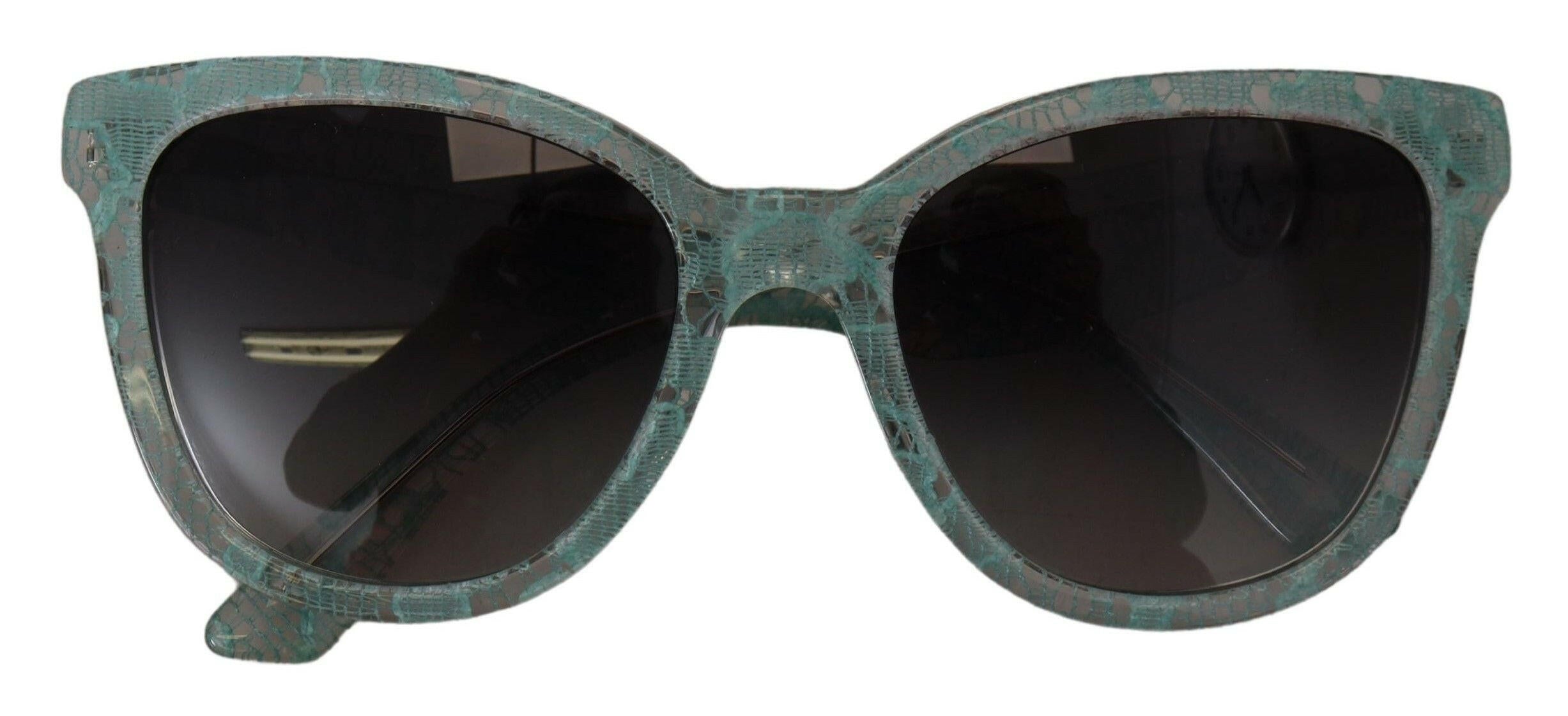 Dolce & Gabbana Blue Lace Acetate Crystal Round DG4190 Sunglasses.