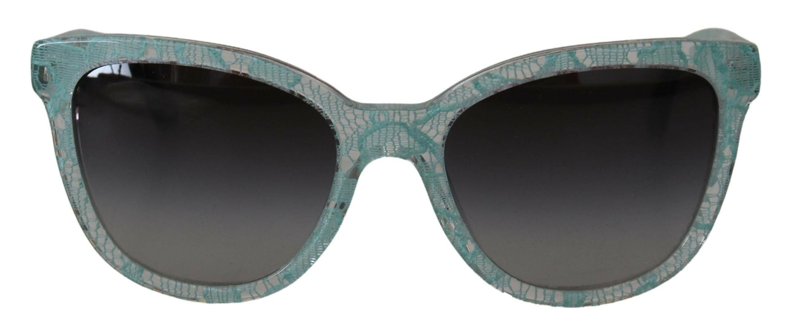 Dolce & Gabbana Blue Lace Acetate Crystal Round DG4190 Sunglasses.