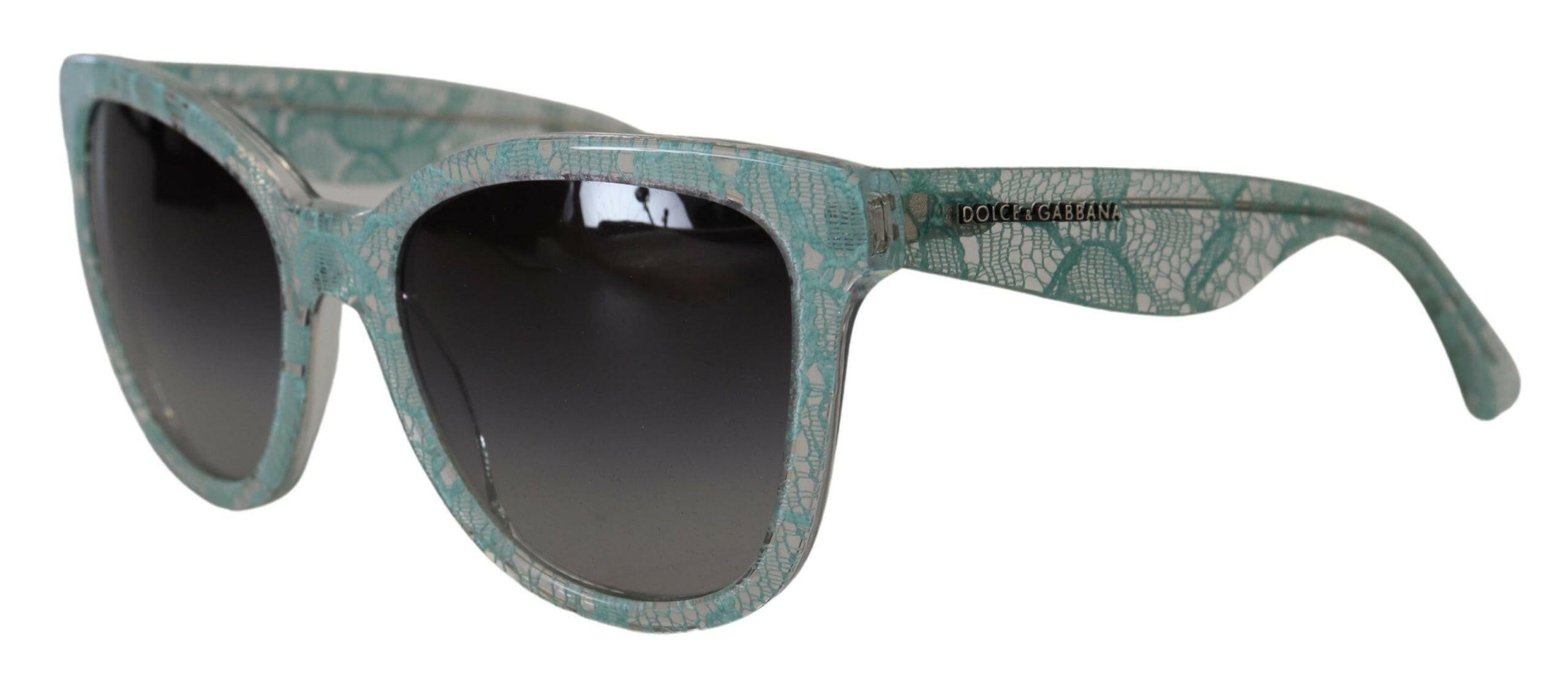 Dolce & Gabbana Blue Lace Acetate Crystal Round DG4190 Sunglasses.
