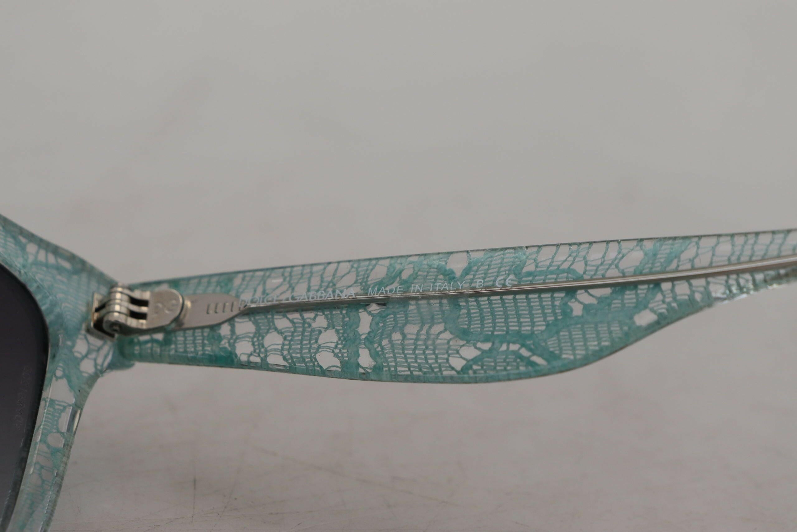 Dolce & Gabbana Blue Lace Acetate Crystal Round DG4190 Sunglasses.