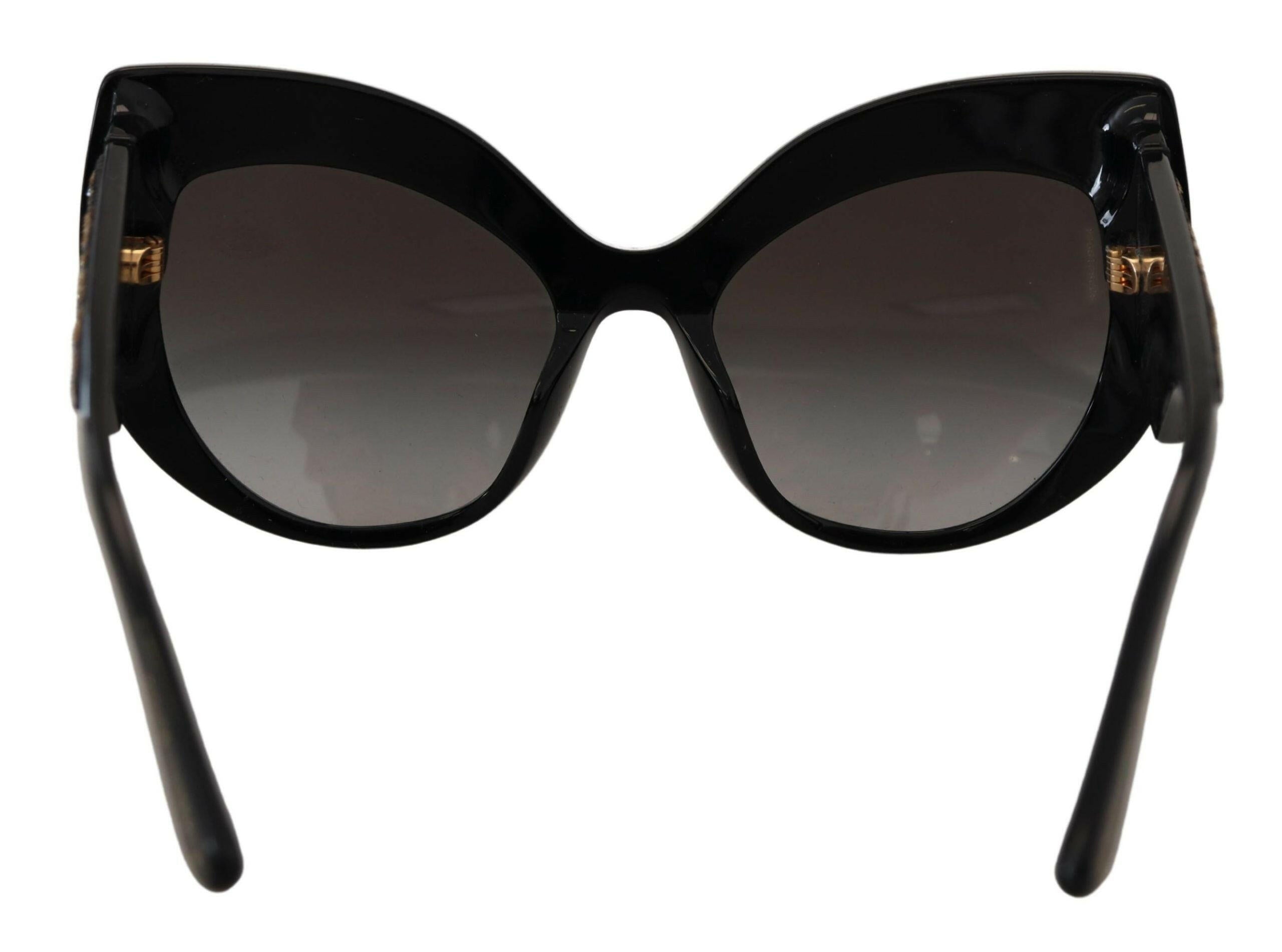 Dolce & Gabbana Black Gold Sequin Butterfly Polarized DG4326 Sunglasses.
