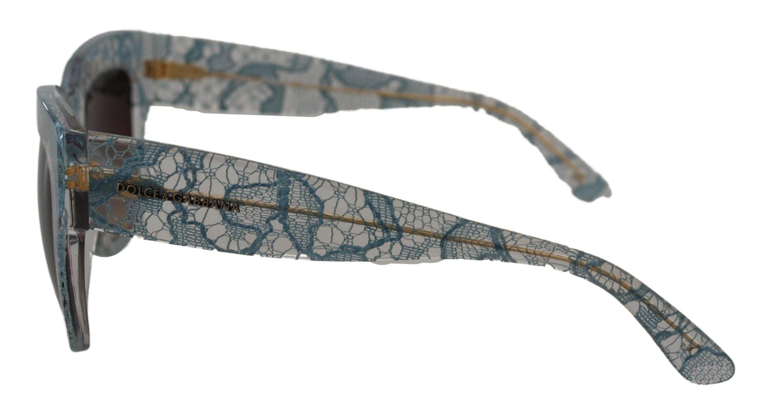Dolce & Gabbana Blue Lace Acetate Crystal Butterfly DG4231 Sunglasses.