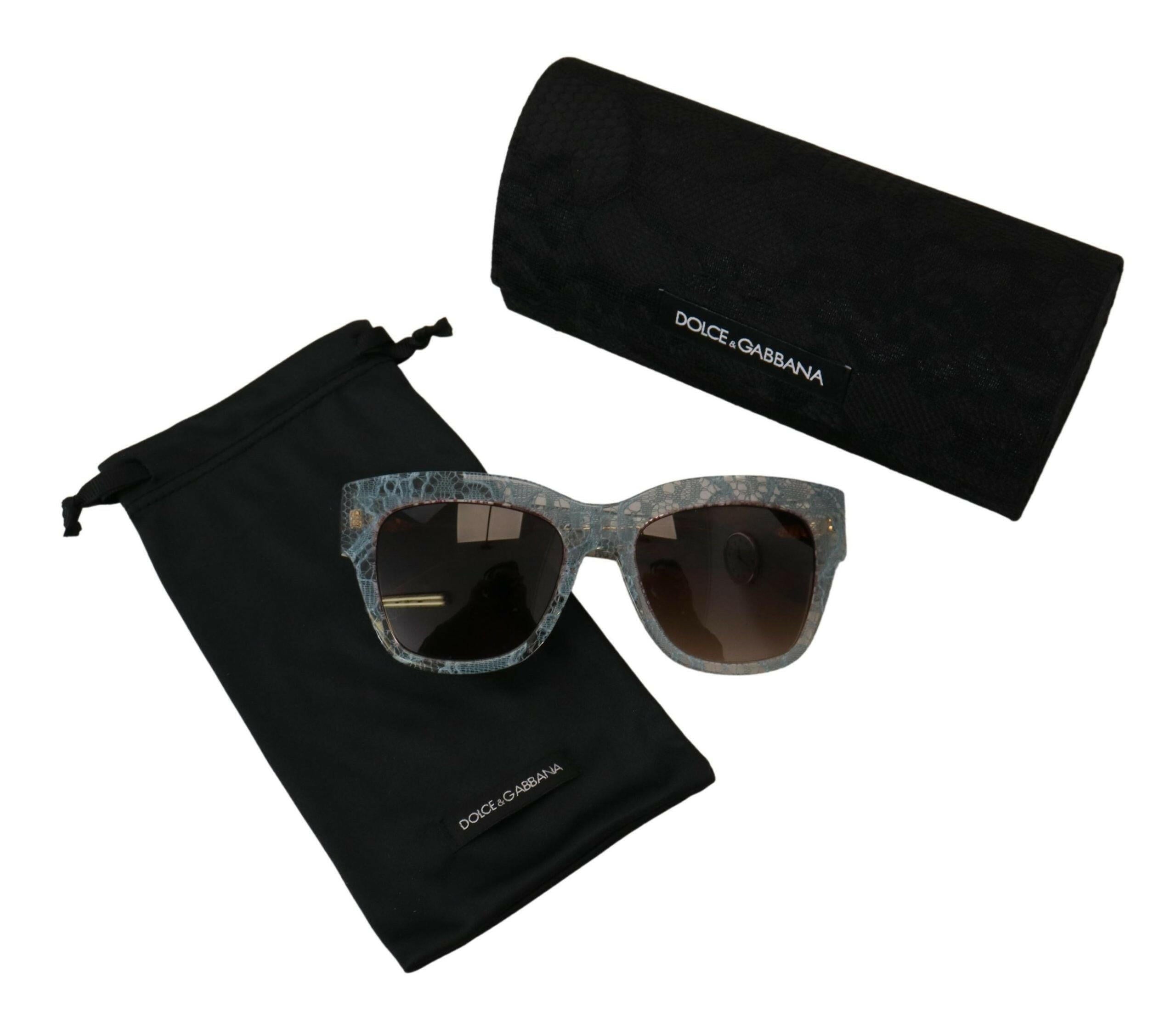 Dolce & Gabbana Blue Lace Acetate Crystal Butterfly DG4231 Sunglasses.