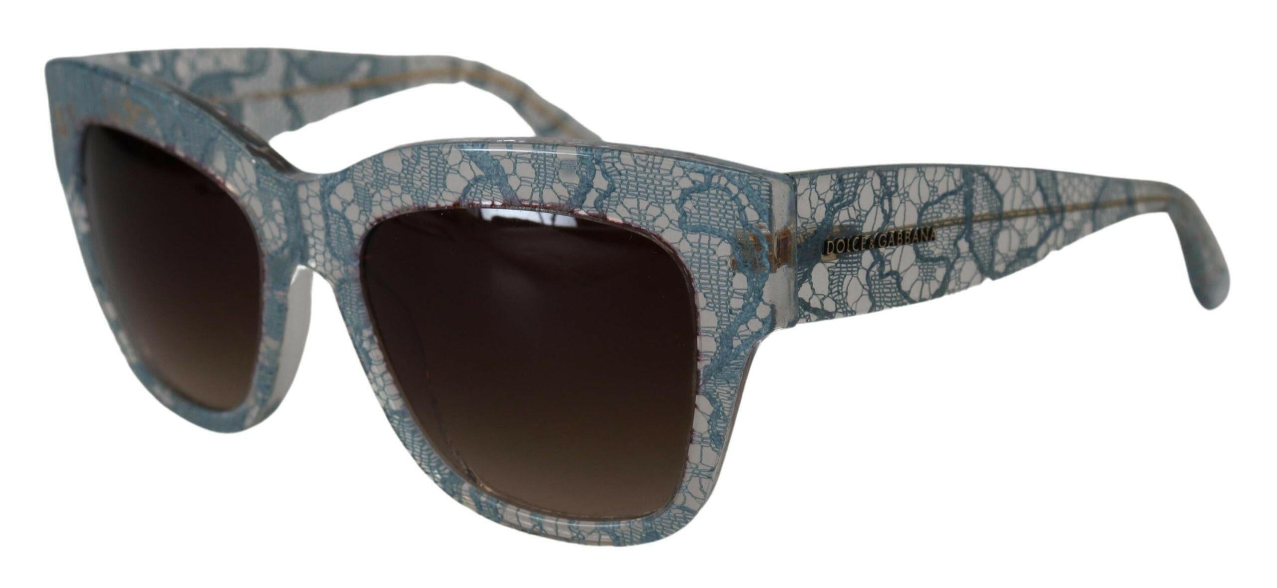 Dolce & Gabbana Blue Lace Acetate Crystal Butterfly DG4231 Sunglasses.