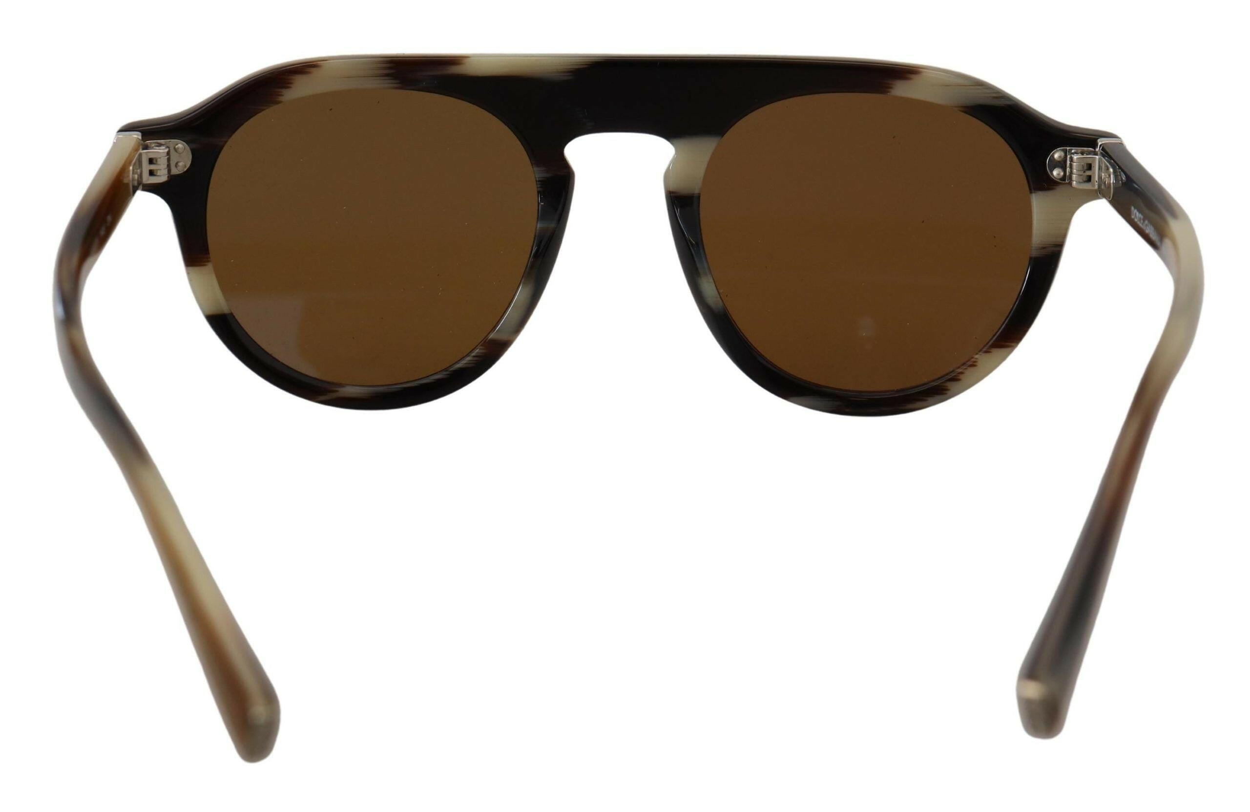 Dolce & Gabbana Brown Tortoise Oval Full Rim Eyewear DG4306 Sunglasses.