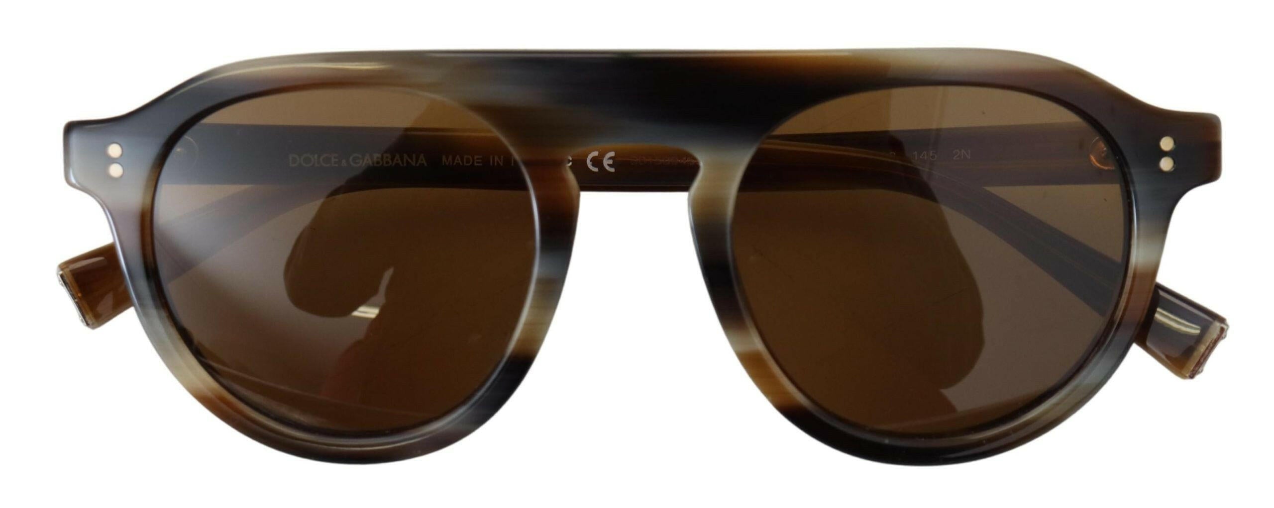 Dolce & Gabbana Brown Tortoise Oval Full Rim Eyewear DG4306 Sunglasses.