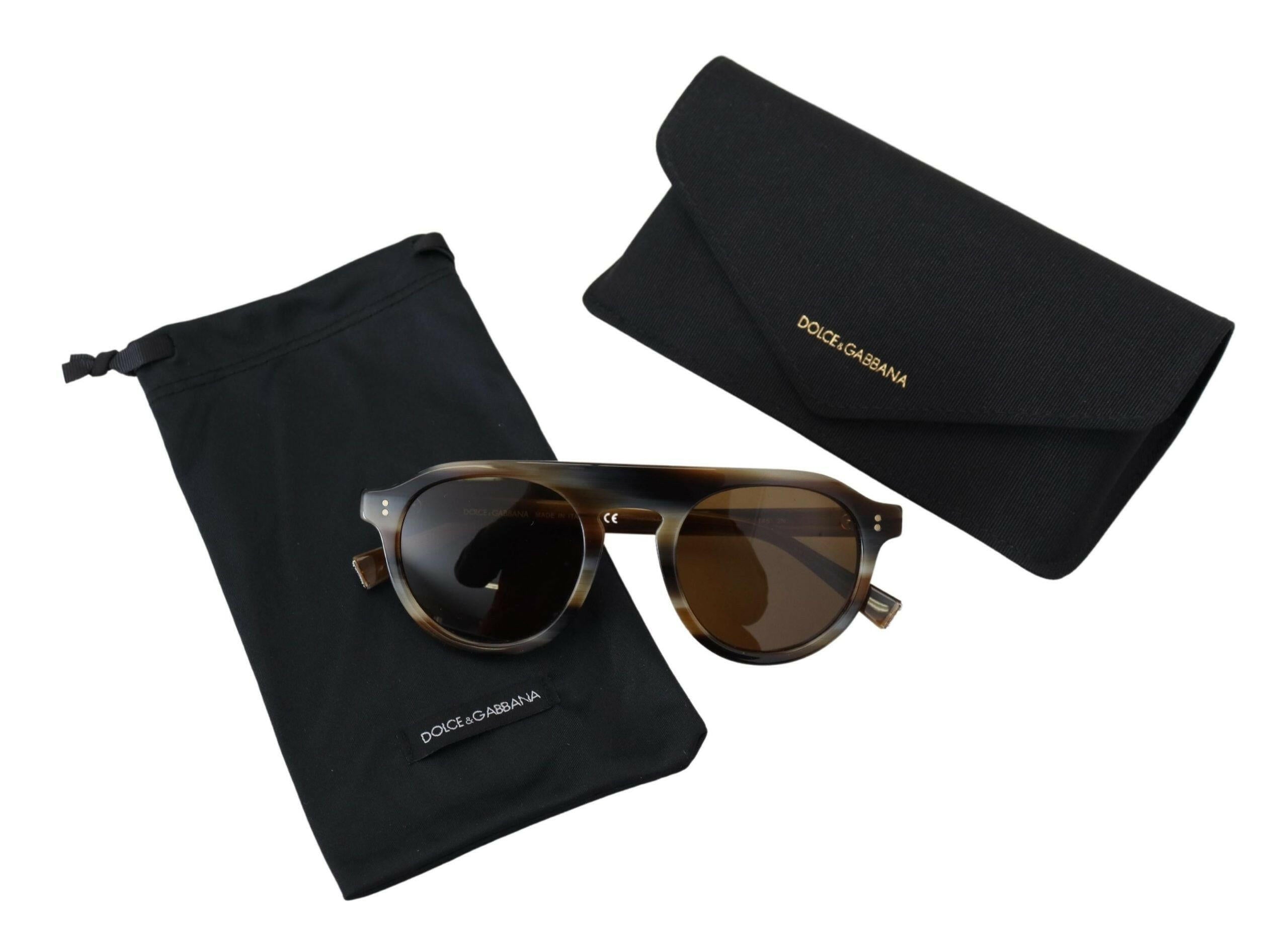 Dolce & Gabbana Brown Tortoise Oval Full Rim Eyewear DG4306 Sunglasses.