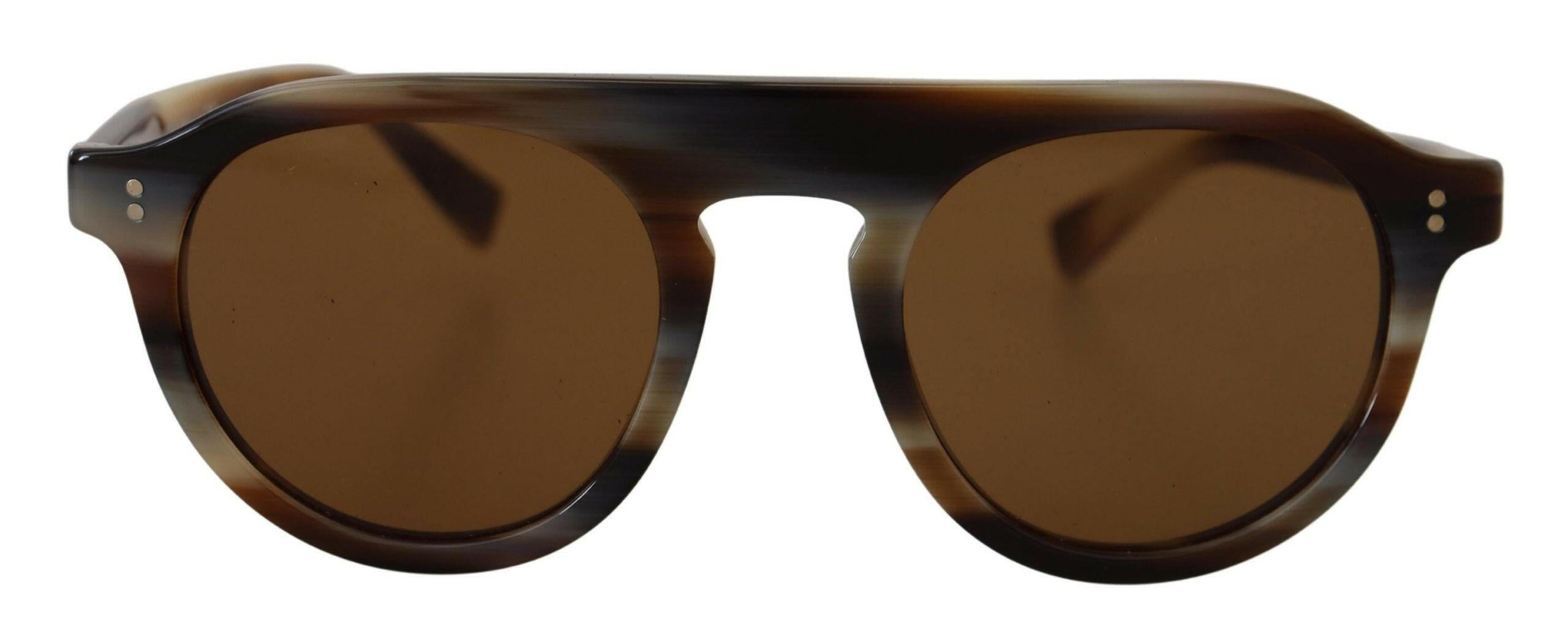 Dolce & Gabbana Brown Tortoise Oval Full Rim Eyewear DG4306 Sunglasses.