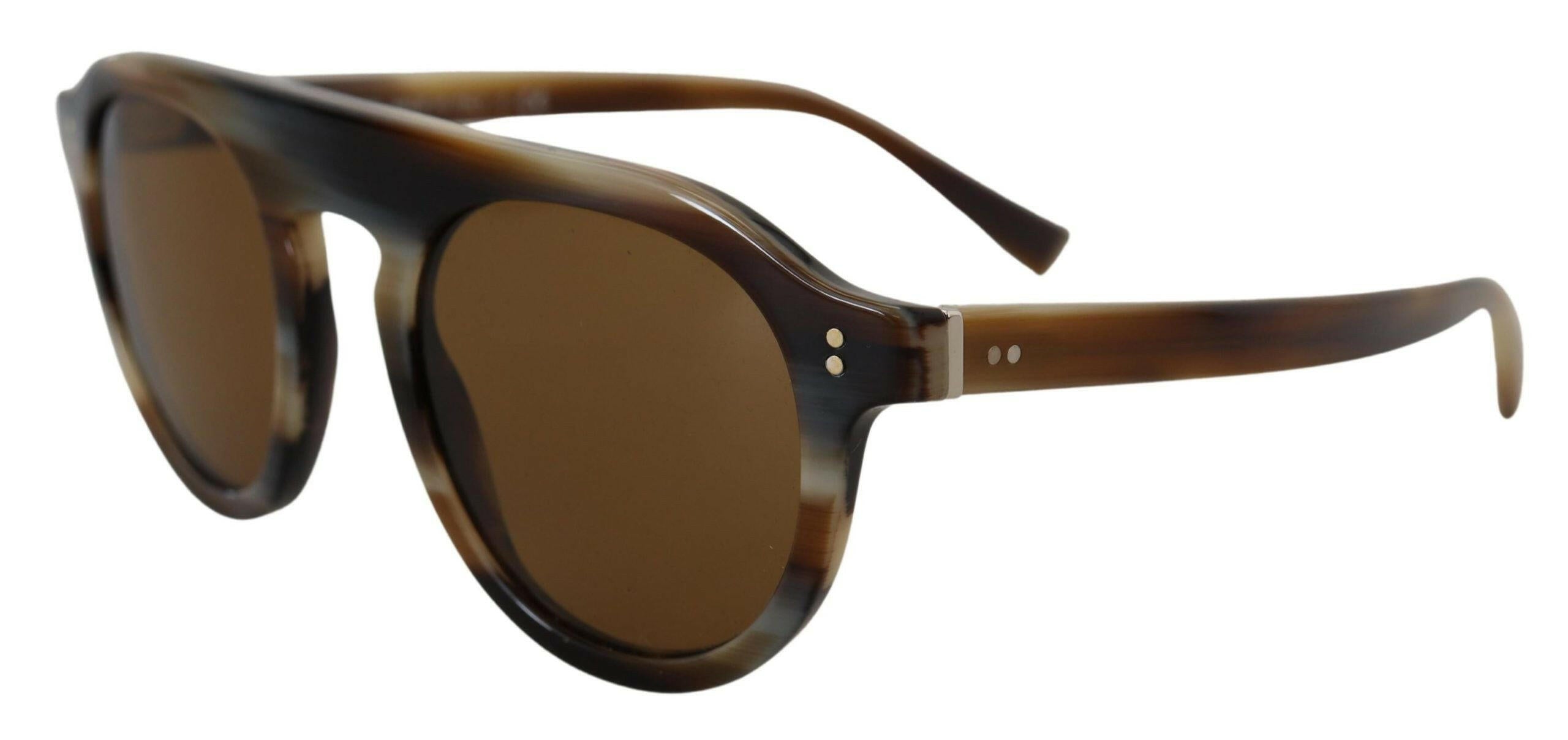 Dolce & Gabbana Brown Tortoise Oval Full Rim Eyewear DG4306 Sunglasses.