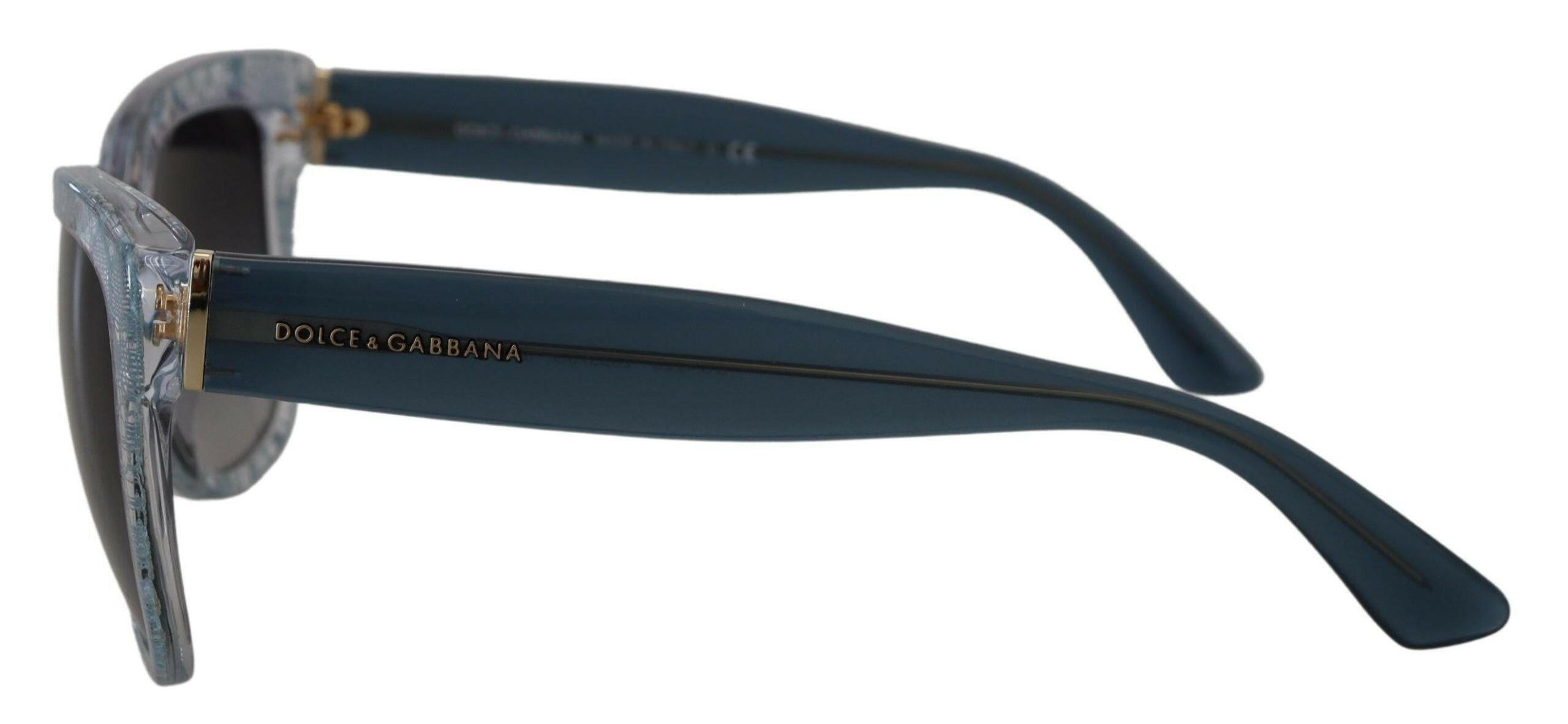 Dolce & Gabbana Blue Lace Acetate Rectangle Shades DG4226 Sunglasses.