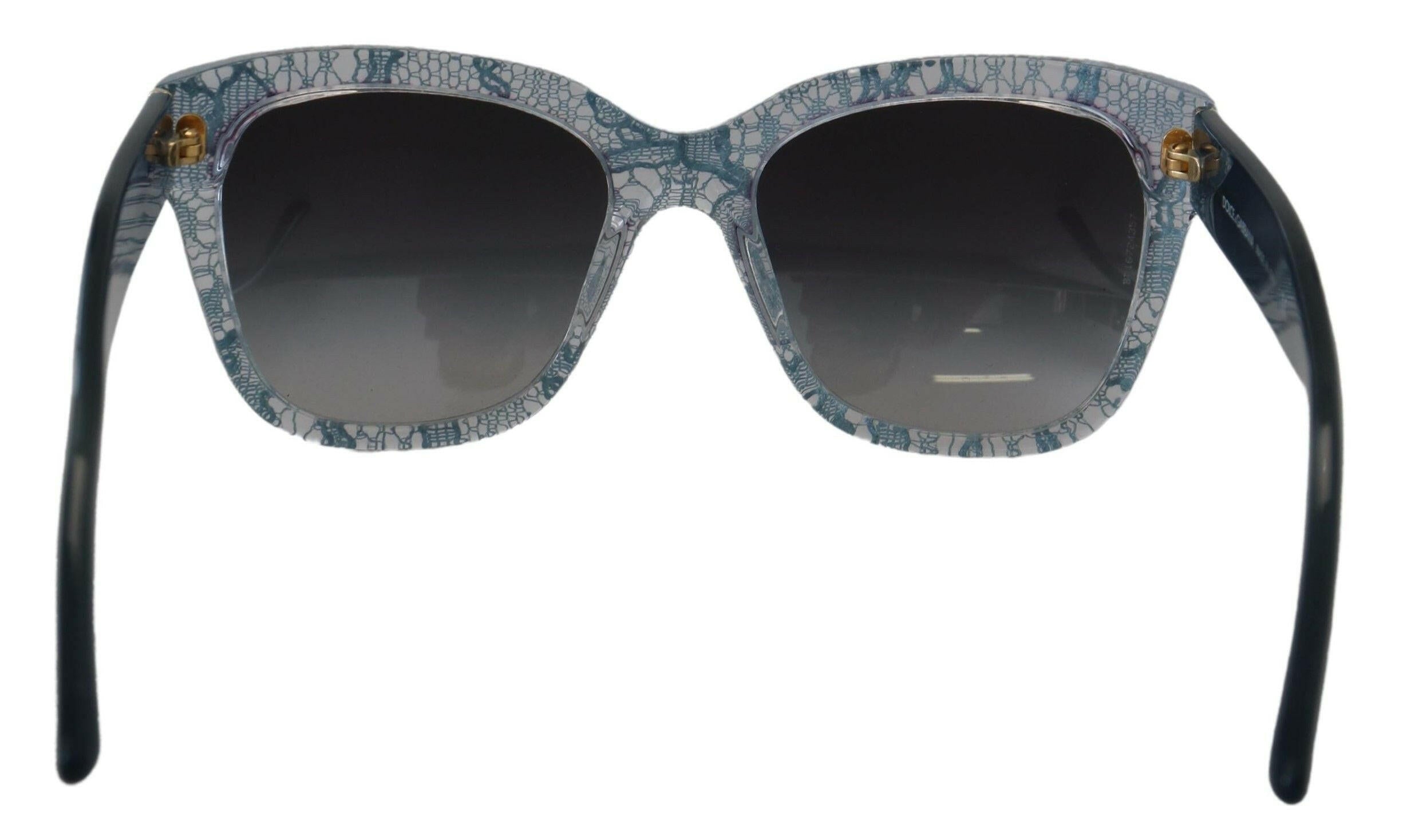 Dolce & Gabbana Blue Lace Acetate Rectangle Shades DG4226 Sunglasses.