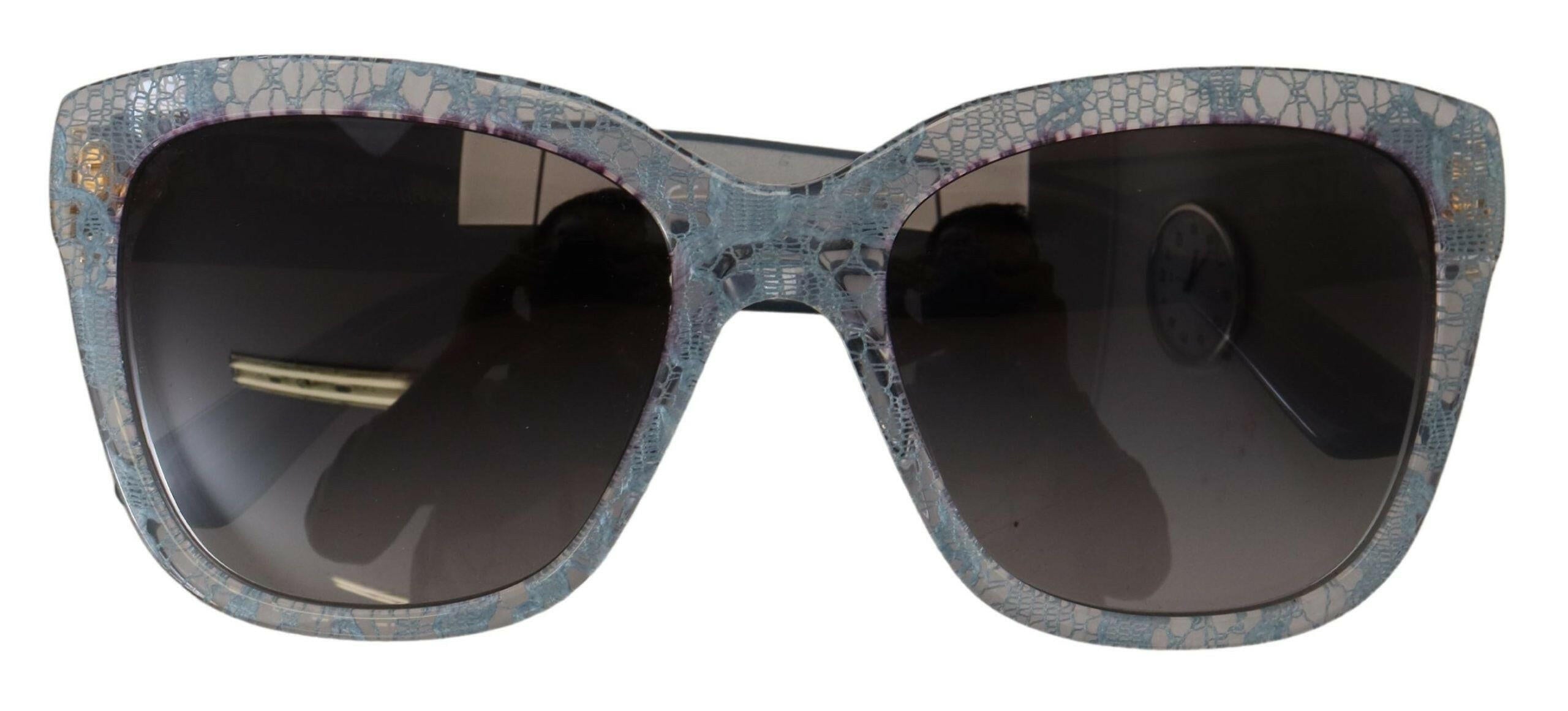Dolce & Gabbana Blue Lace Acetate Rectangle Shades DG4226 Sunglasses.