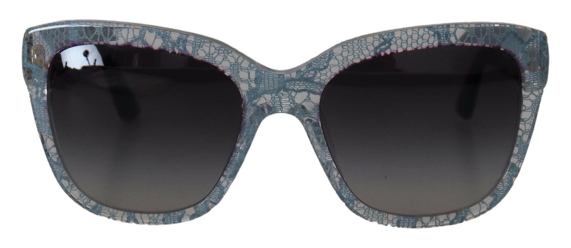 Dolce & Gabbana Blue Lace Acetate Rectangle Shades DG4226 Sunglasses.