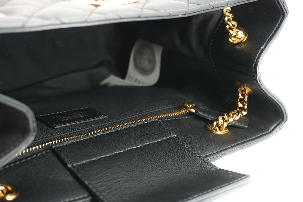 Versace Elegant Quilted Nappa Leather Tote Bag Versace