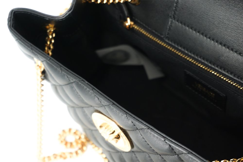 Versace Elegant Quilted Nappa Leather Tote Bag Versace