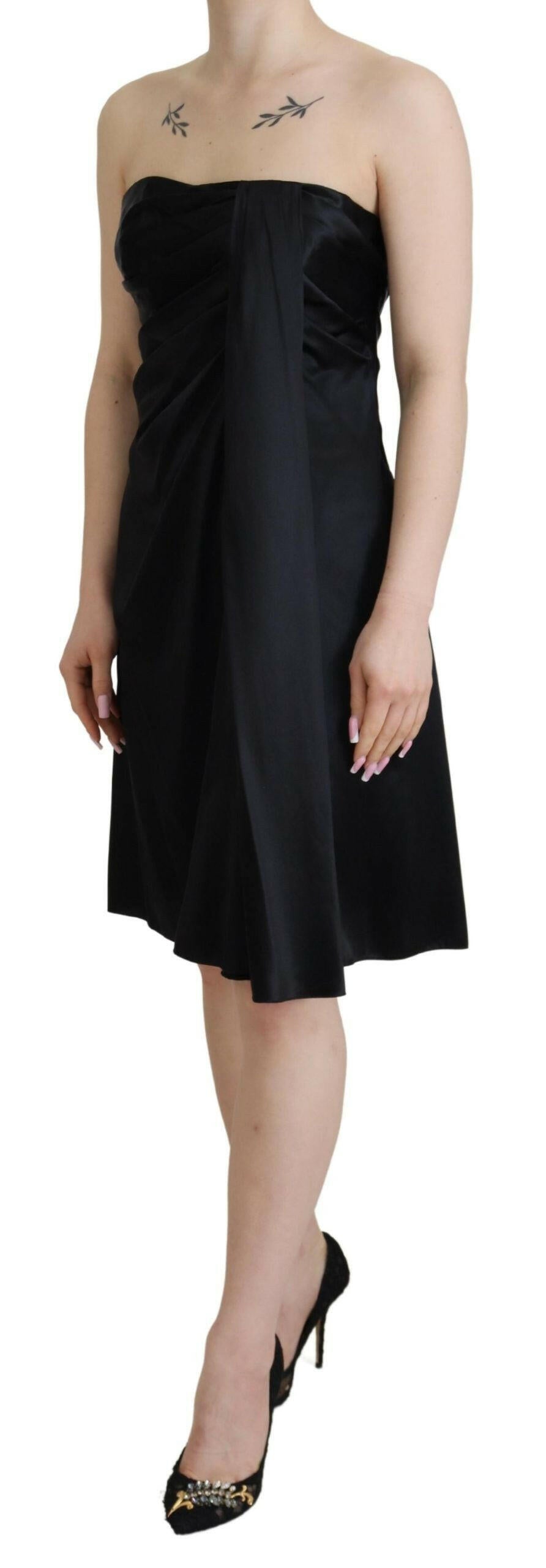Dolce & Gabbana Black Silk Shift Short Mini Party Dress.