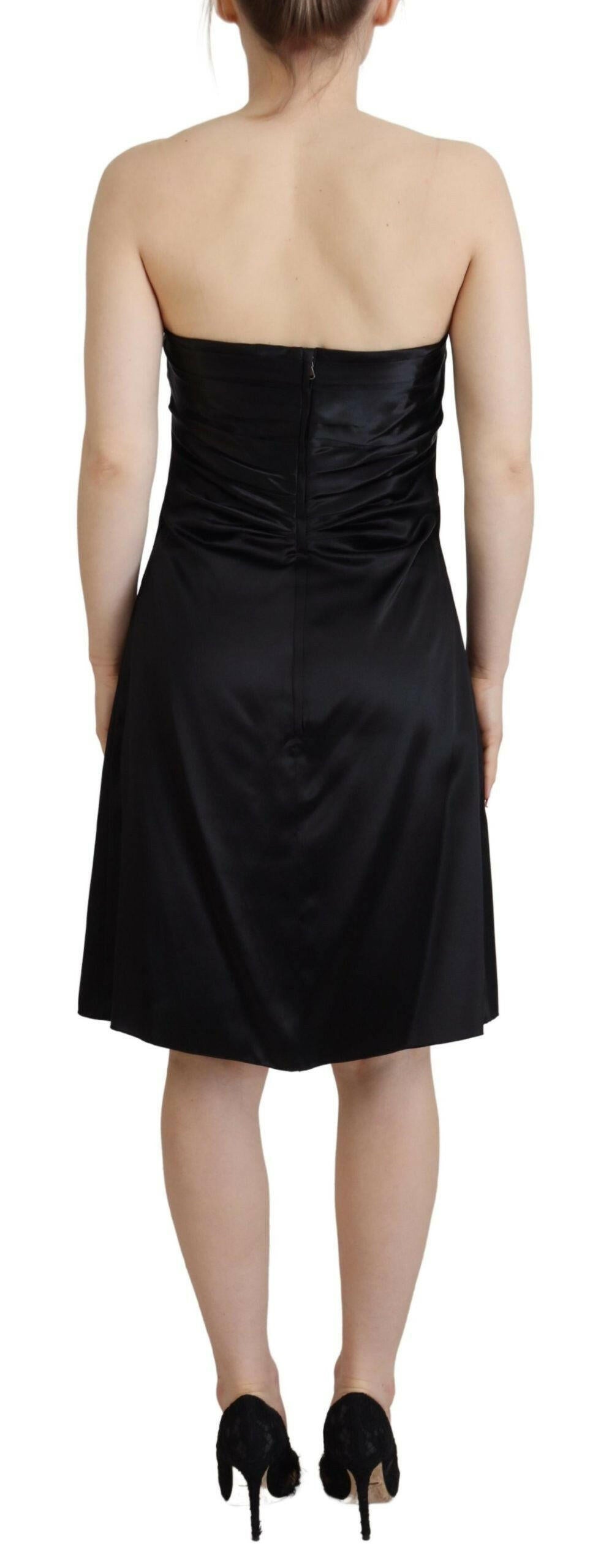 Dolce & Gabbana Black Silk Shift Short Mini Party Dress.