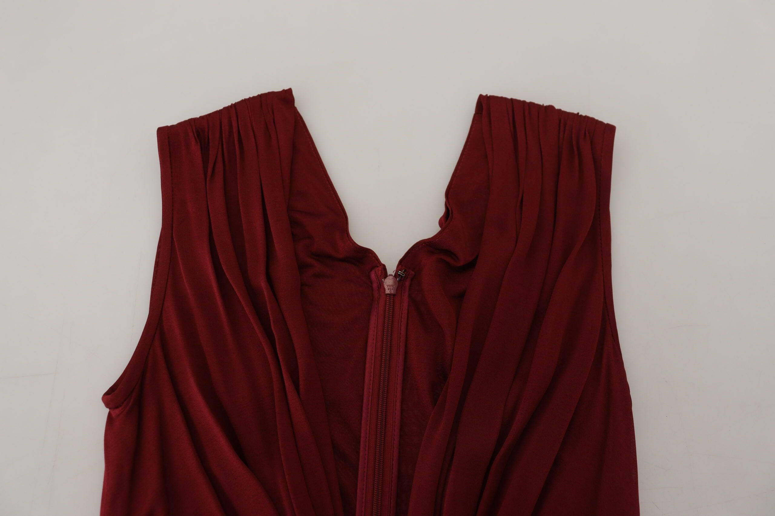 Dolce & Gabbana Bordeaux Silk Stretch Top Vest Blouse.