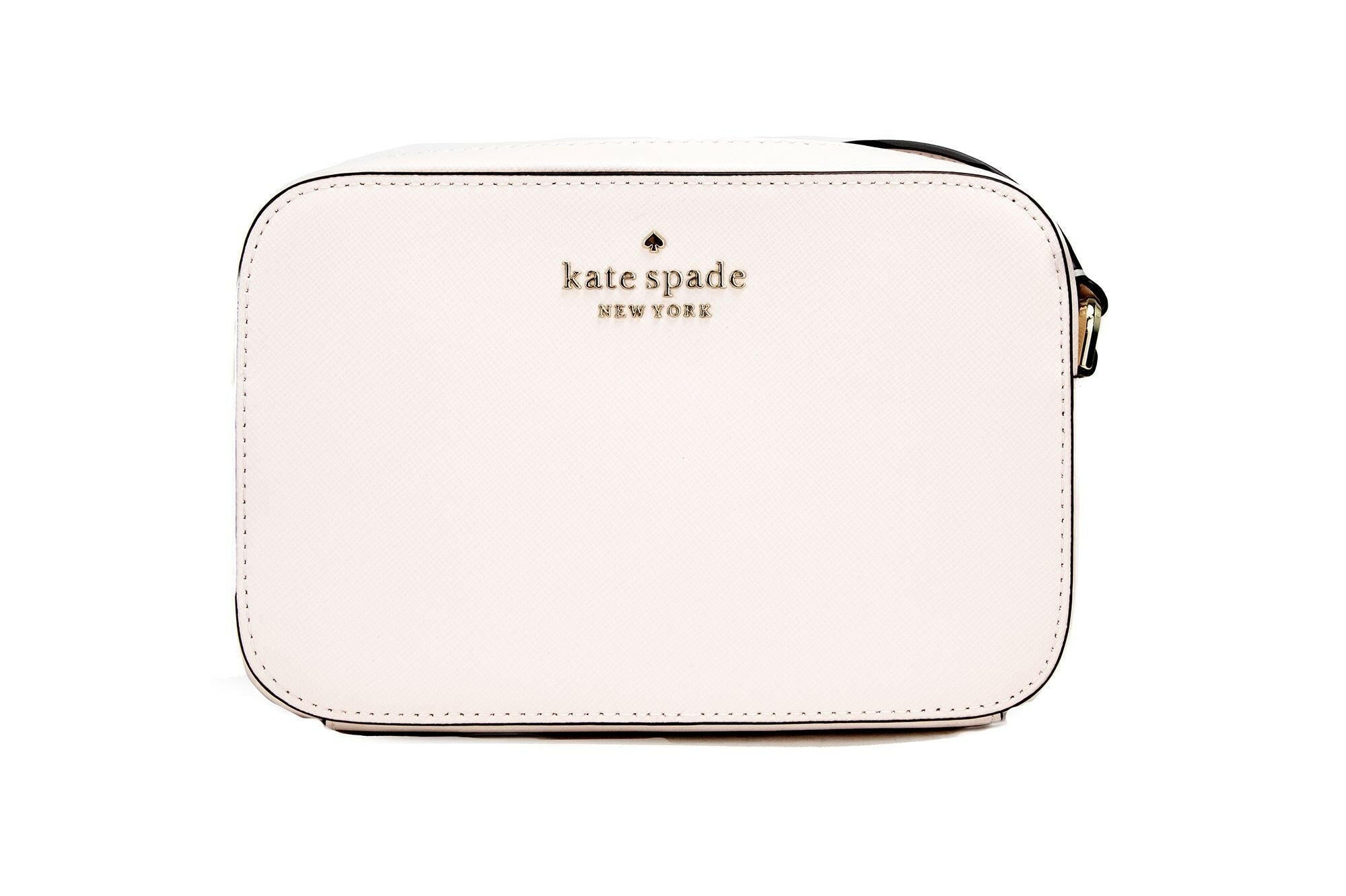 Kate Spade Staci Mini Light Rose Saffiano Leather Camera Bag Crossbody Handbag.