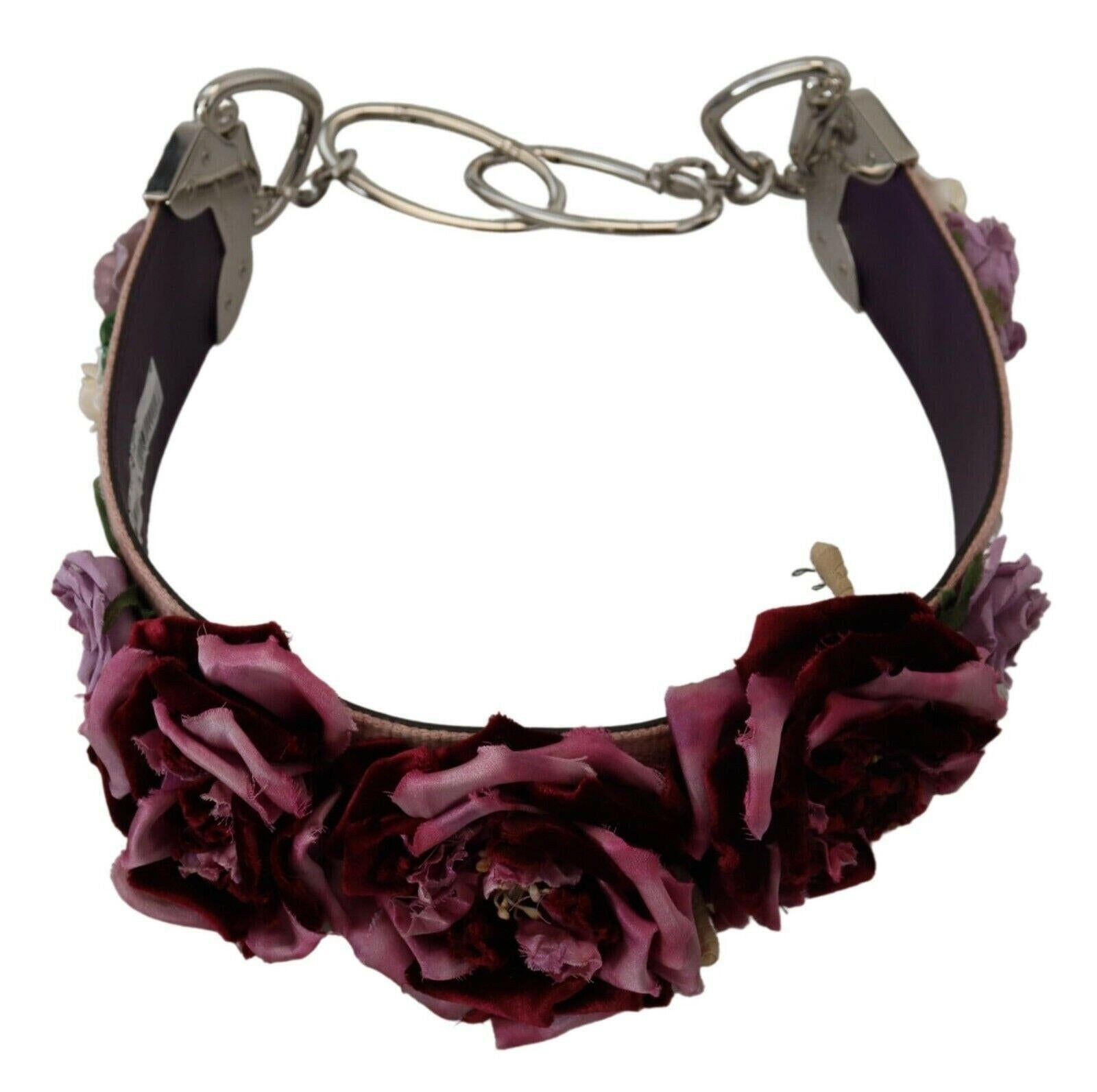 Dolce & Gabbana Multicolor Floral Appliques Metal Shoulder Strap.