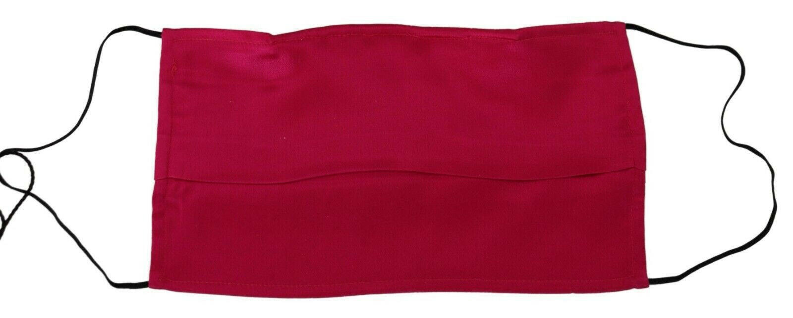 Dolce & Gabbana Red Cotton Pleated Elastic Ear Strap One Size Face Mask.
