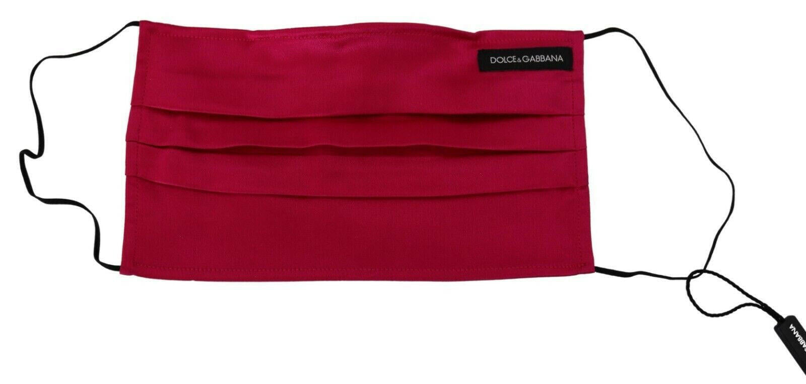 Dolce & Gabbana Red Cotton Pleated Elastic Ear Strap One Size Face Mask.