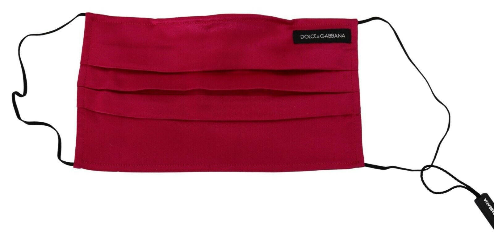 Dolce & Gabbana Red Cotton Pleated Elastic Ear Strap One Size Face Mask.