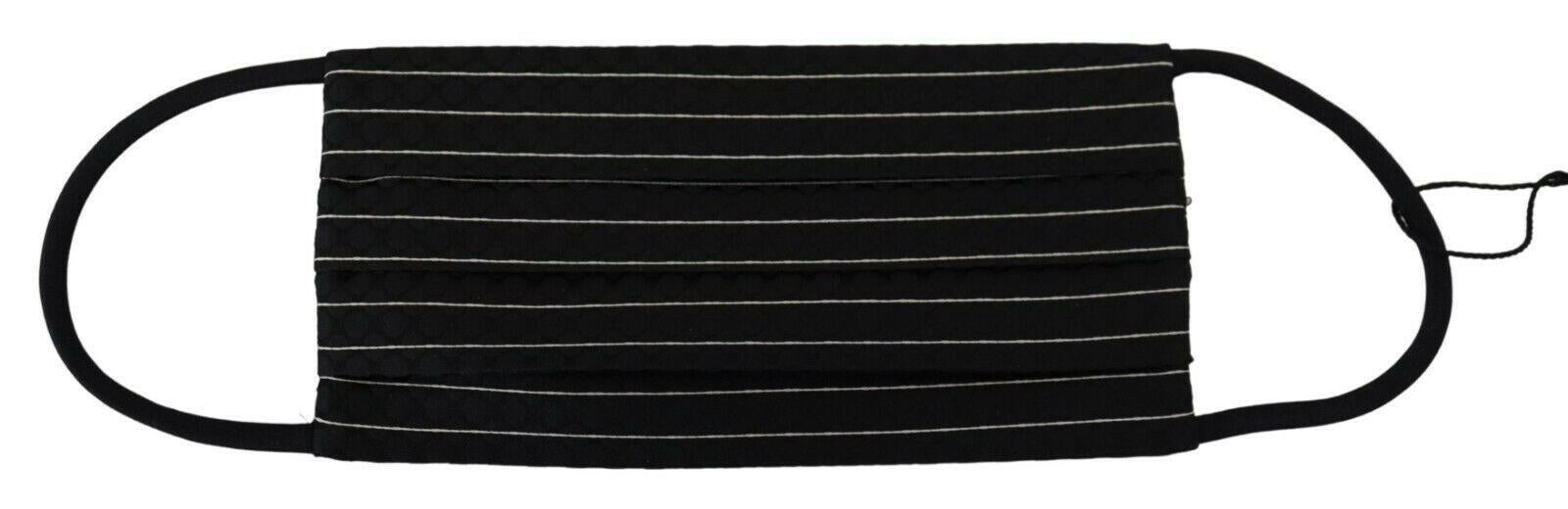Dolce & Gabbana Black White Stripes Elastic Ear Strap One Size Face Mask.