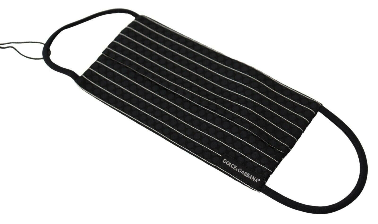 Dolce & Gabbana Black White Stripes Elastic Ear Strap One Size Face Mask.
