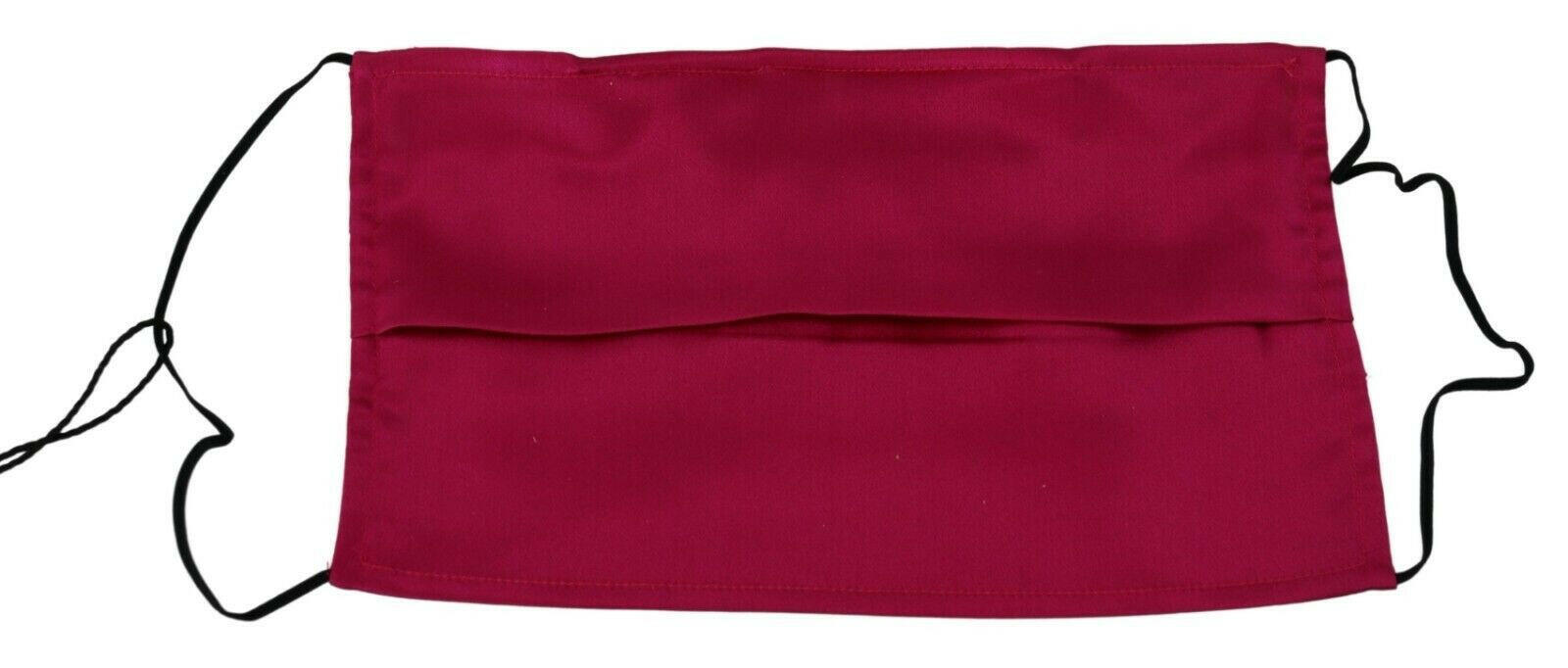 Dolce & Gabbana Maroon Silk Pleated Elastic Ear Strap One Size Face Mask.